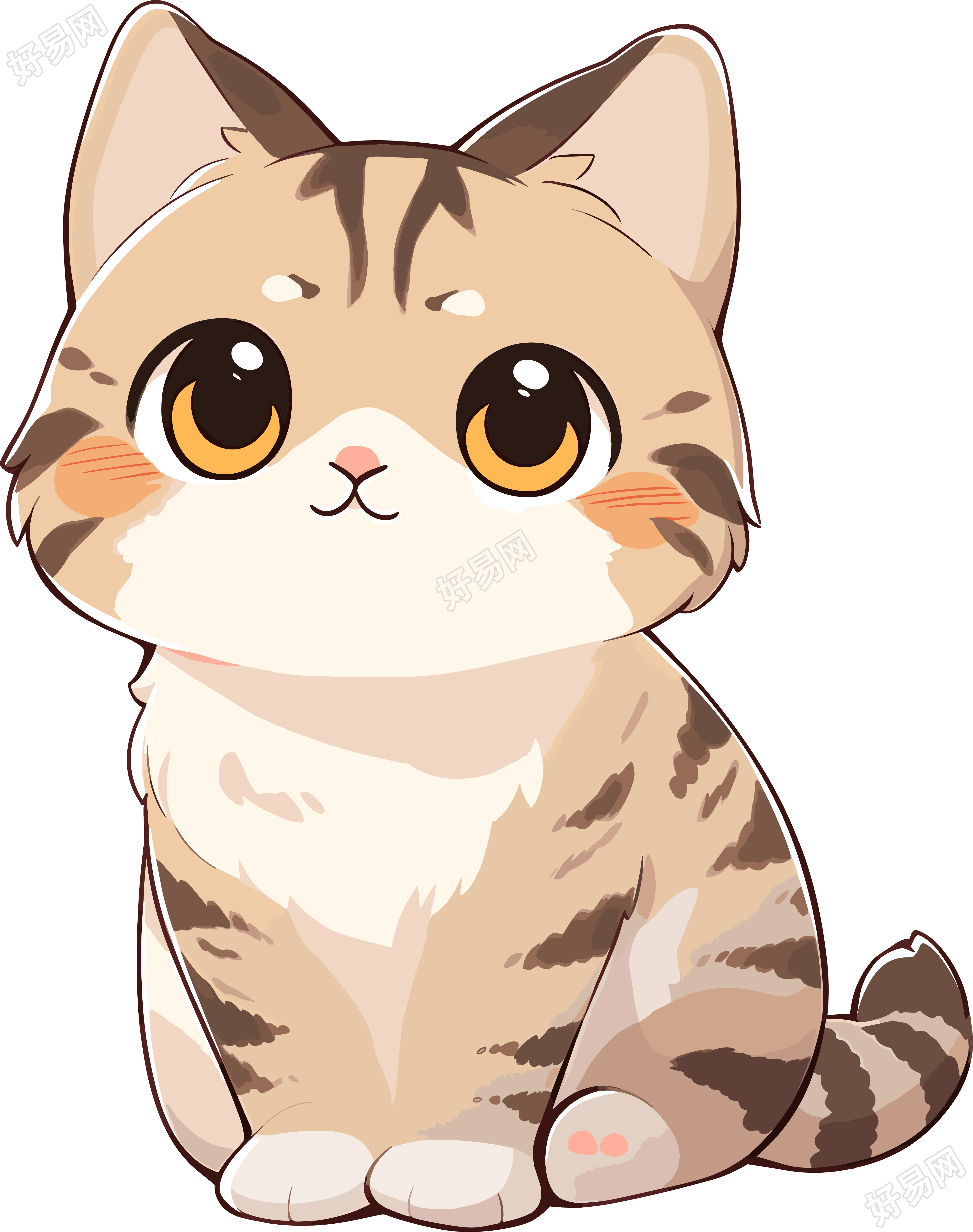 猫咪贴纸商业设计元素