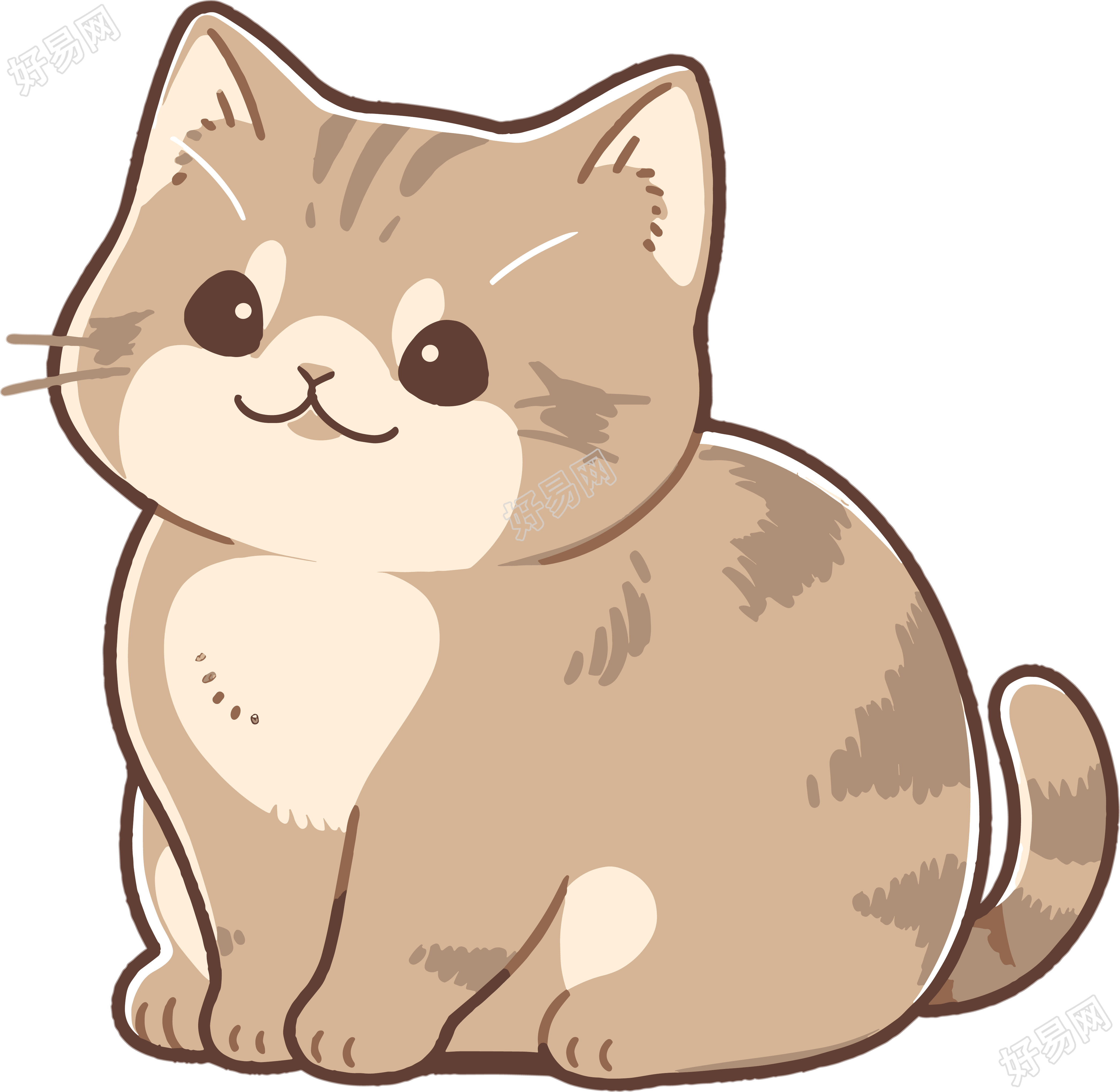 猫咪贴纸创意设计插画