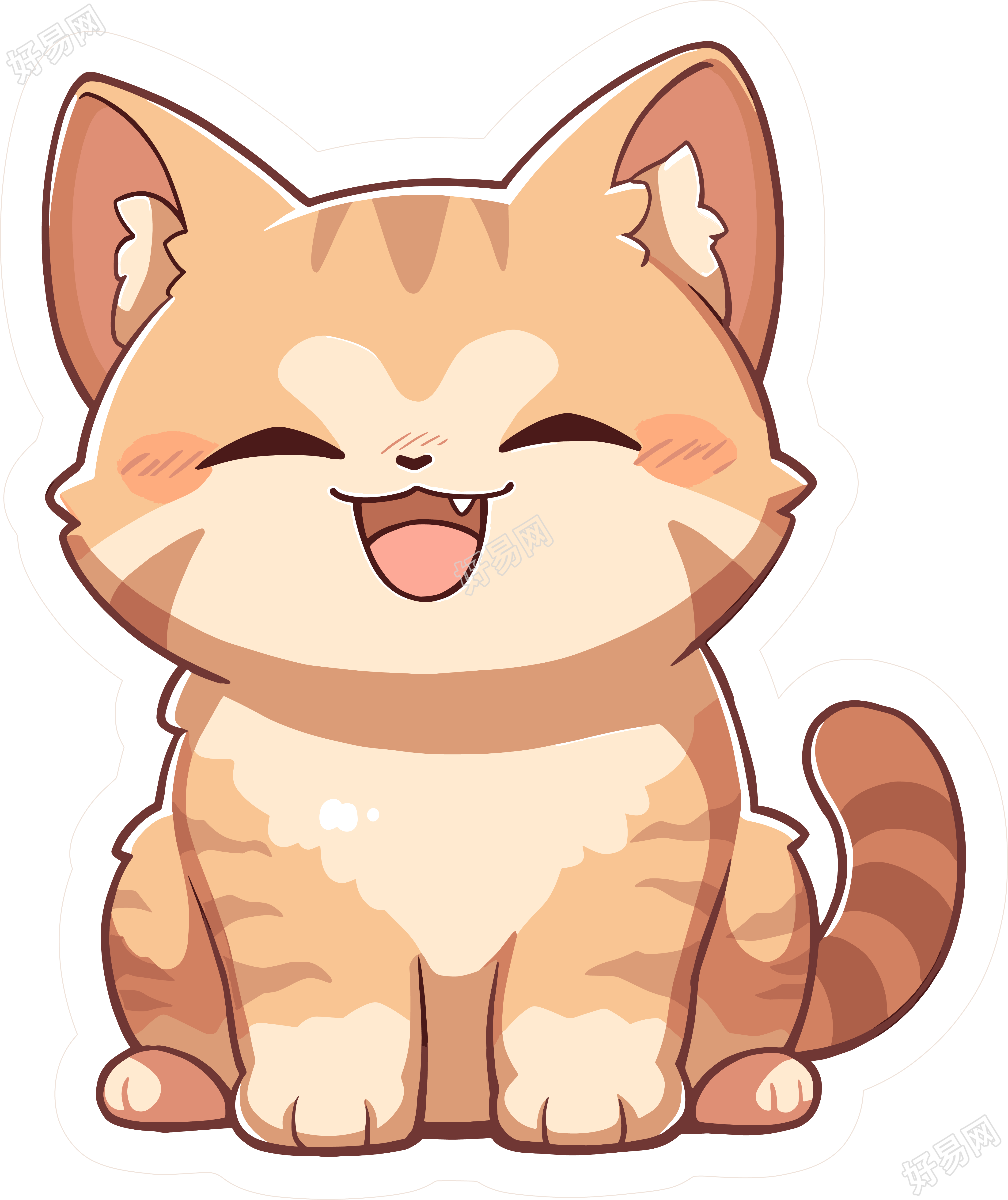 猫咪贴纸精美插画
