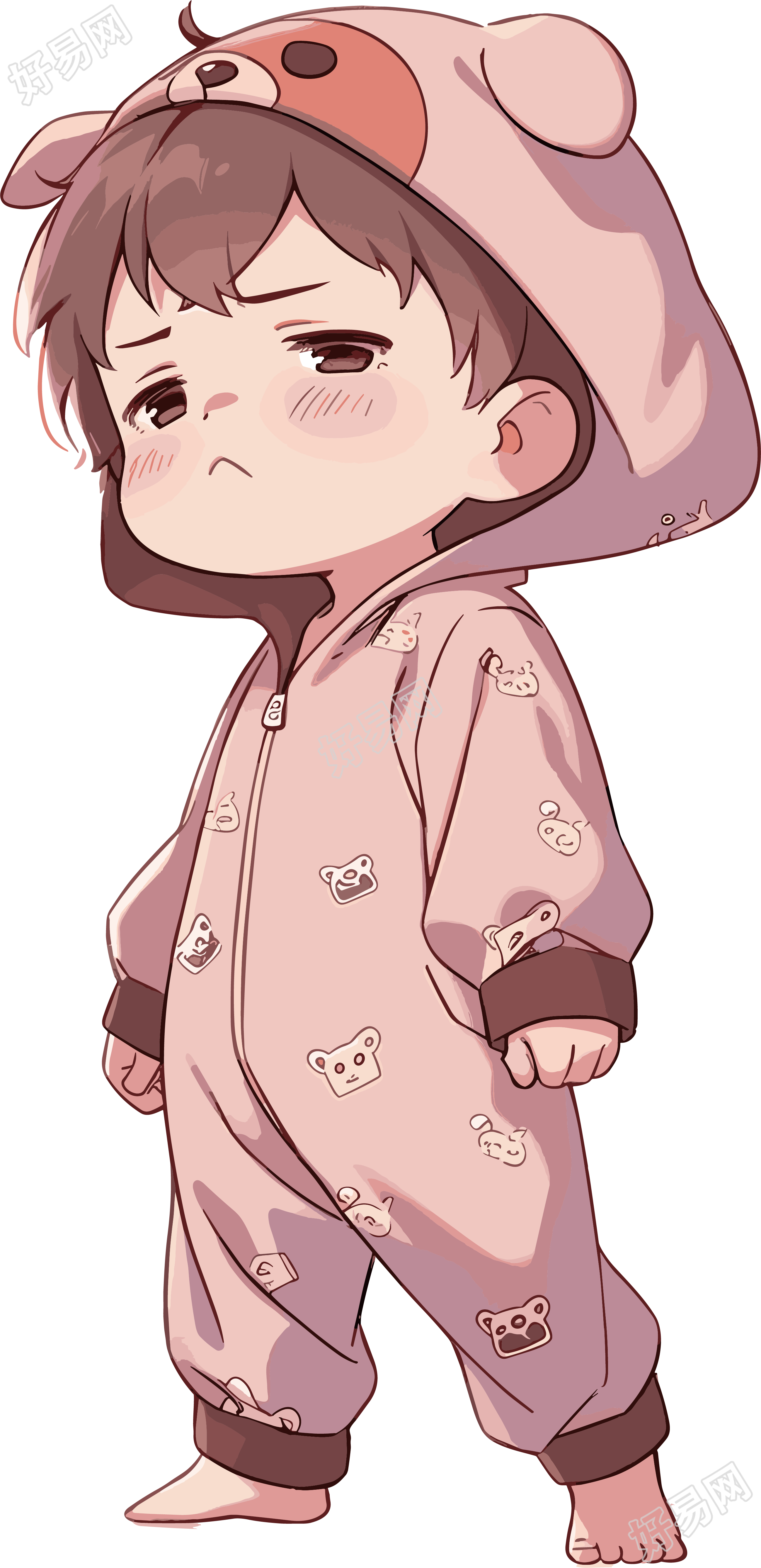 睡衣男孩创意设计插图