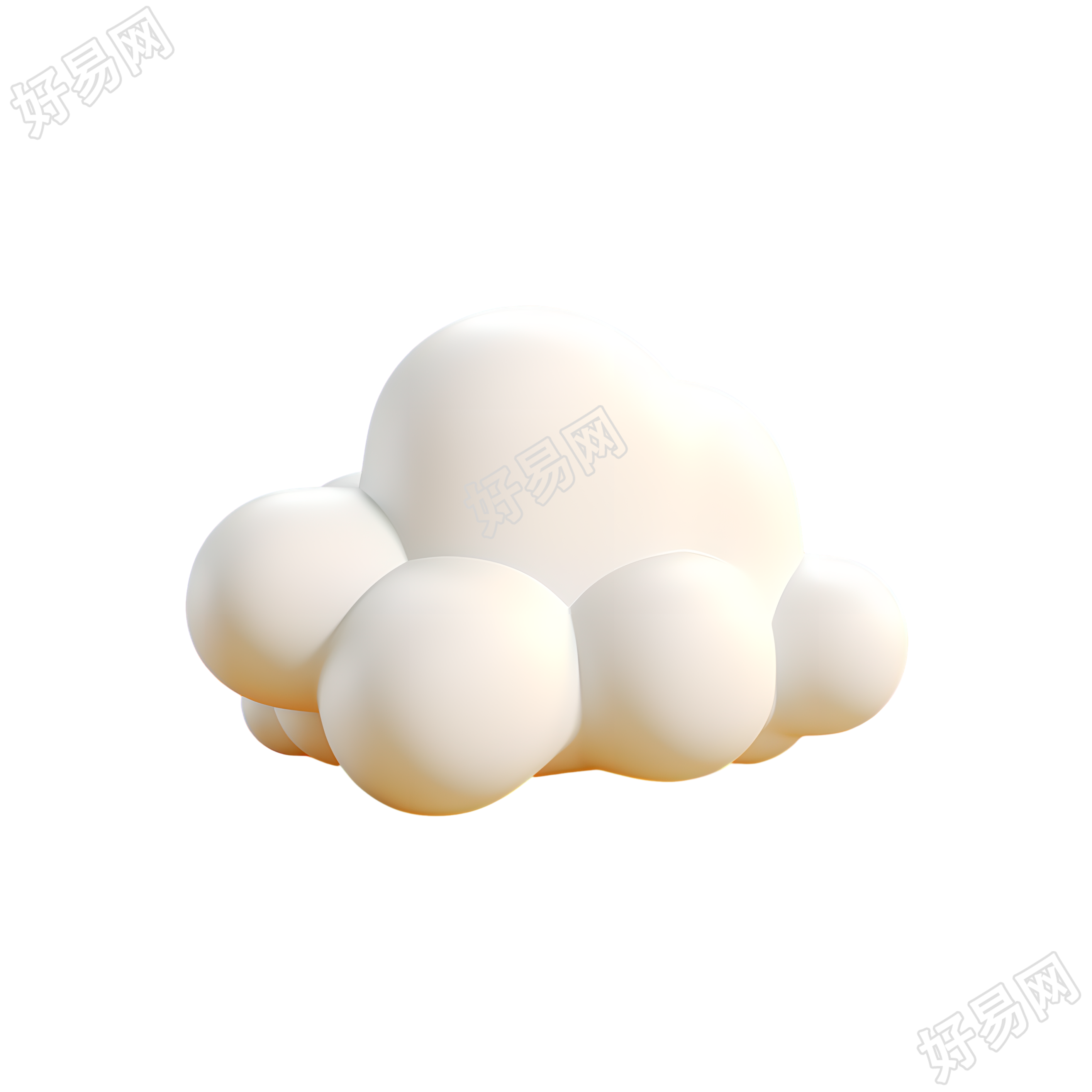 3D立体云创意设计元素