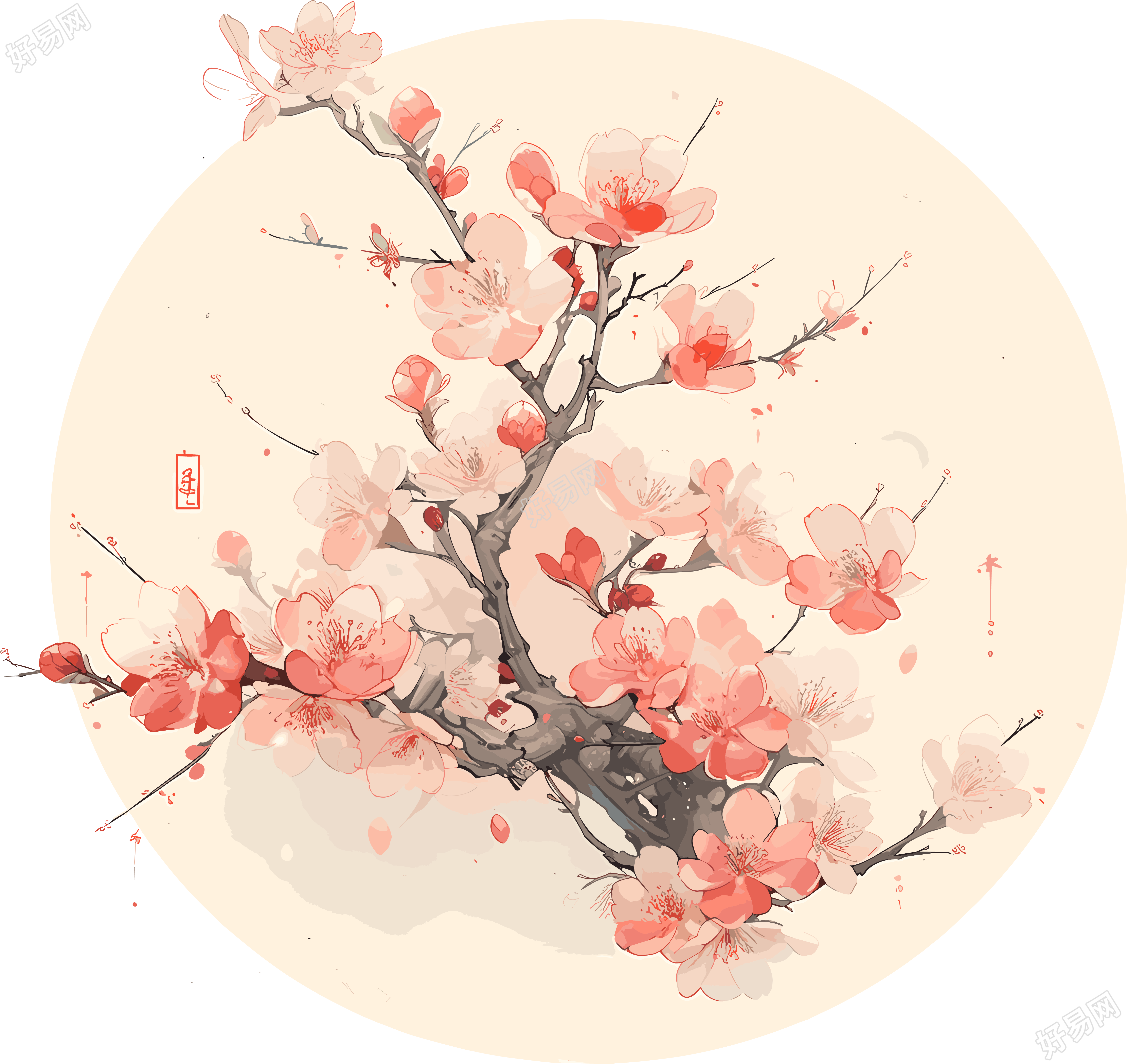 梅花商业设计插图