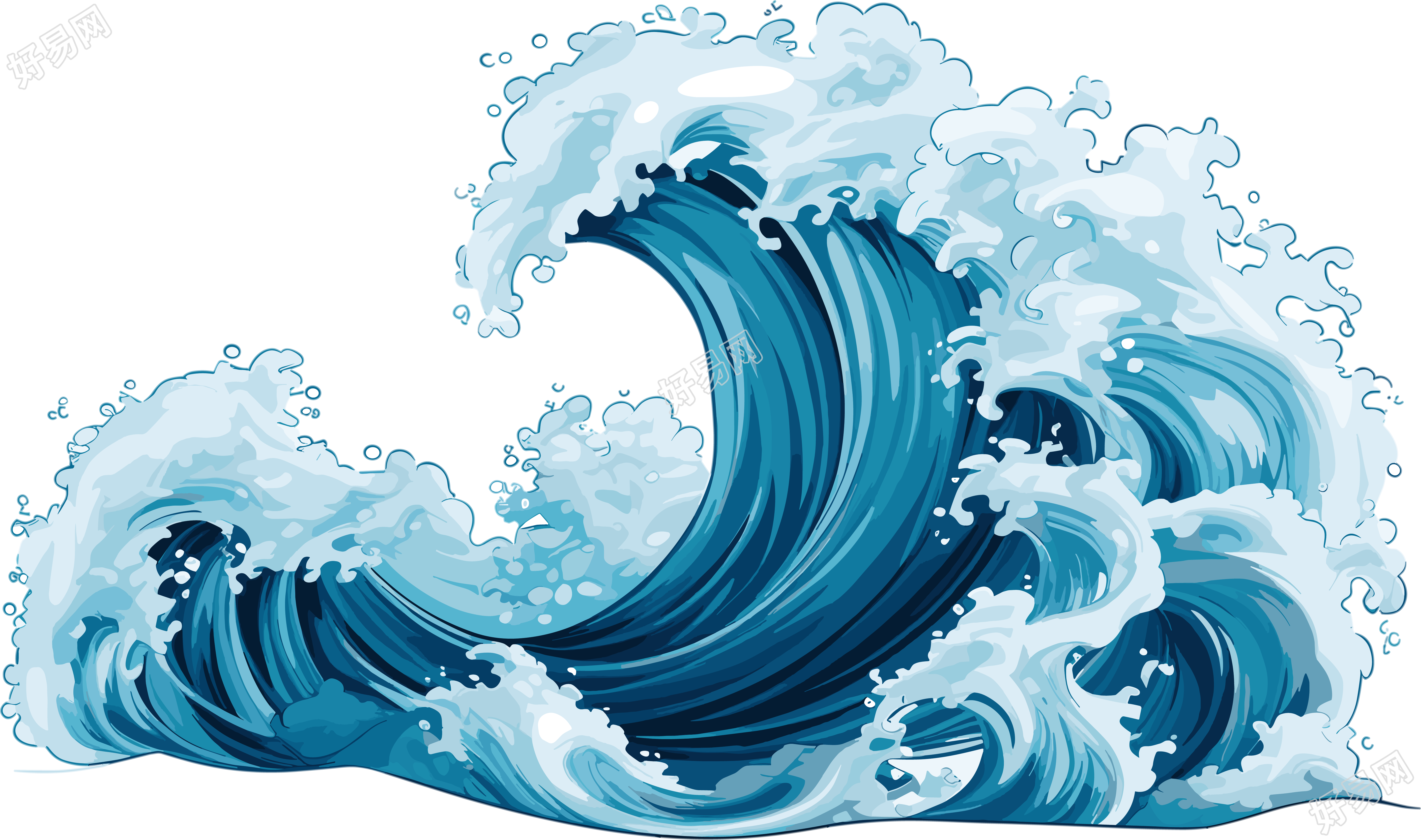 蓝色海浪元素