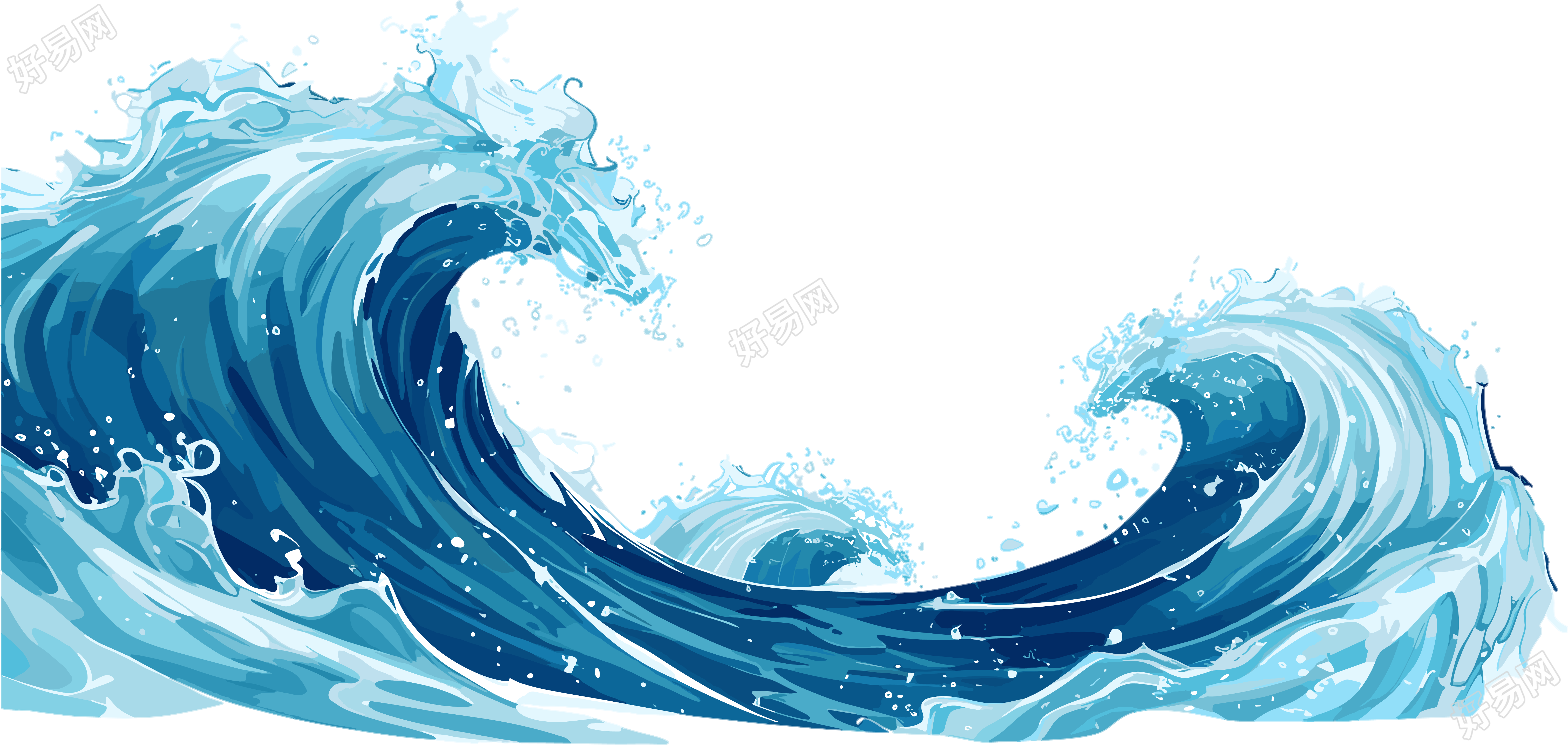 蓝色海浪高清PNG图形素材