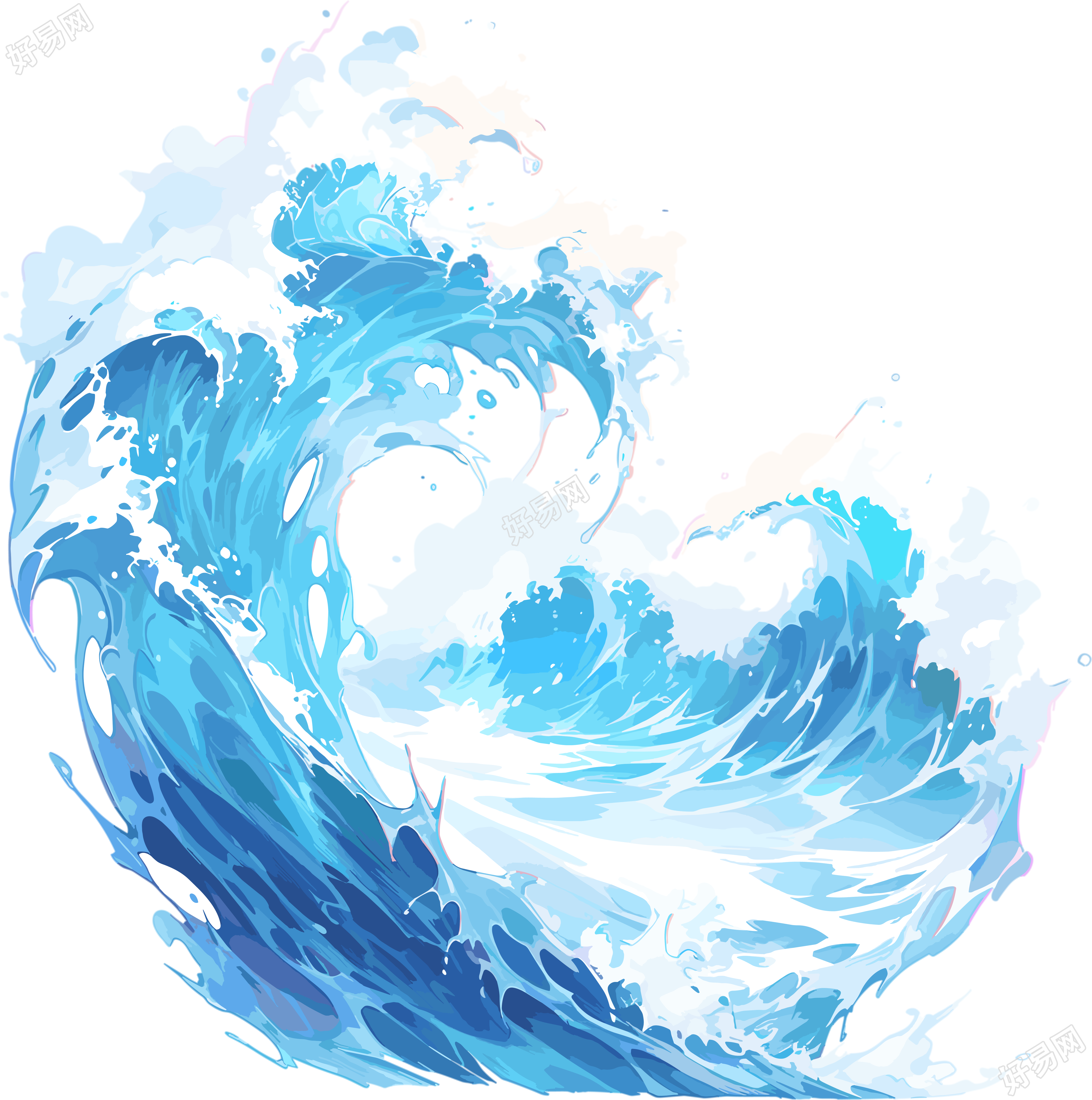 蓝色海浪高清PNG图形素材