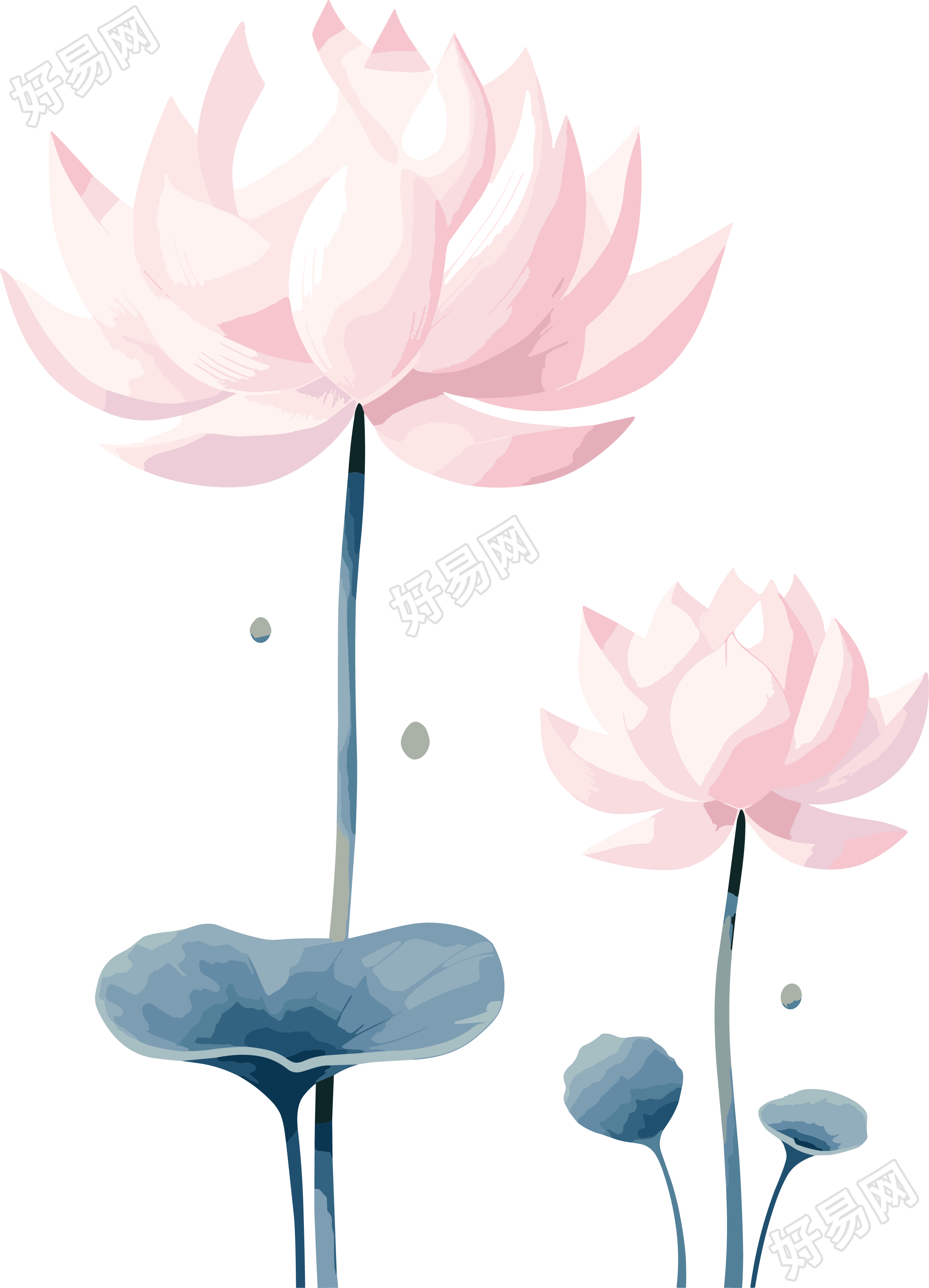 莲花商业创意插画