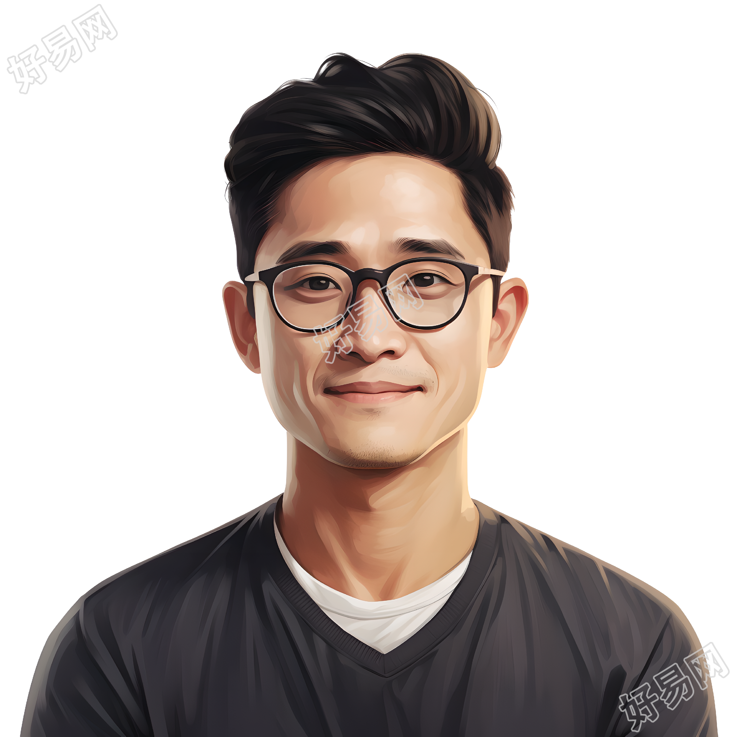 人像亚洲老师插画