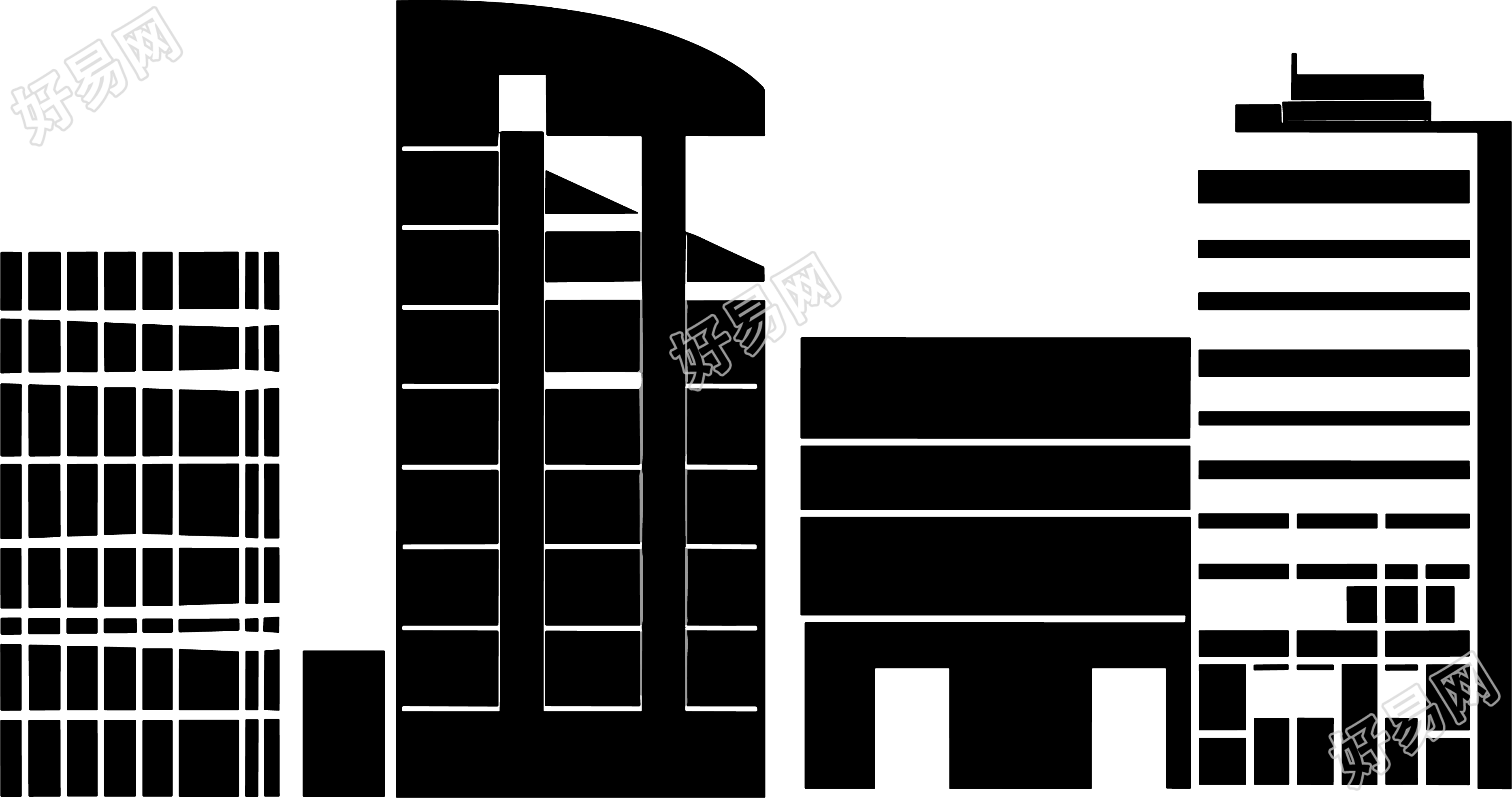 建筑剪影插图