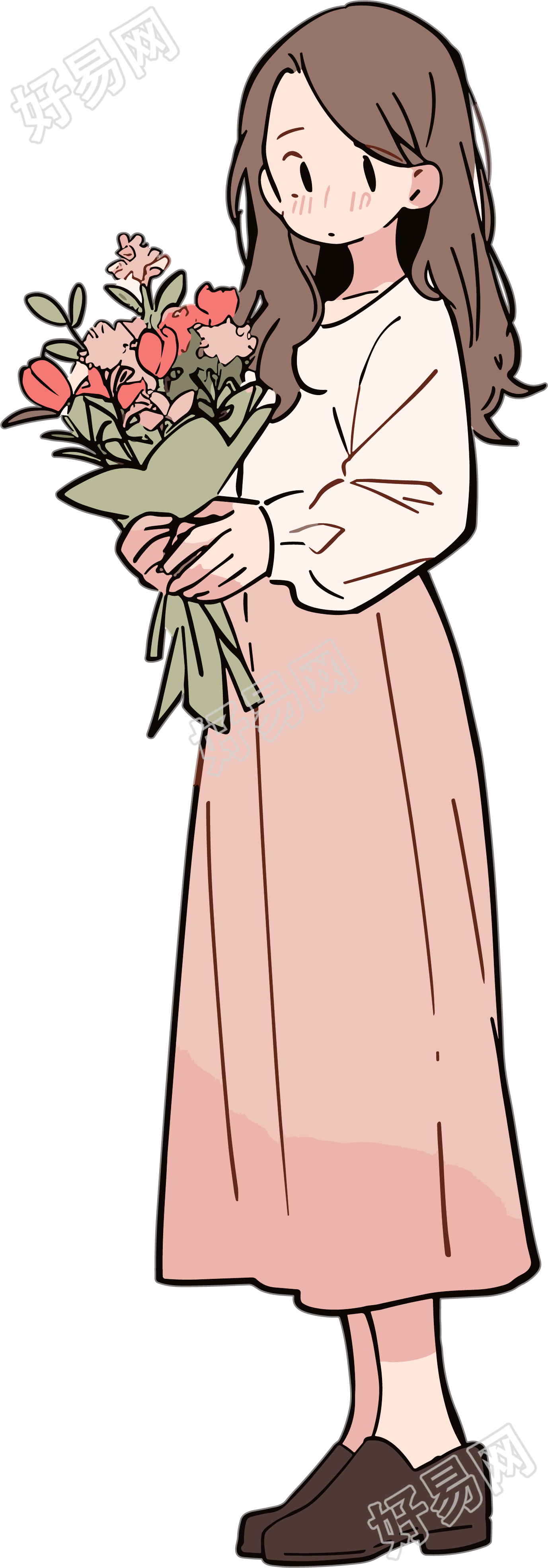 教师节卡通女老师PNG插图