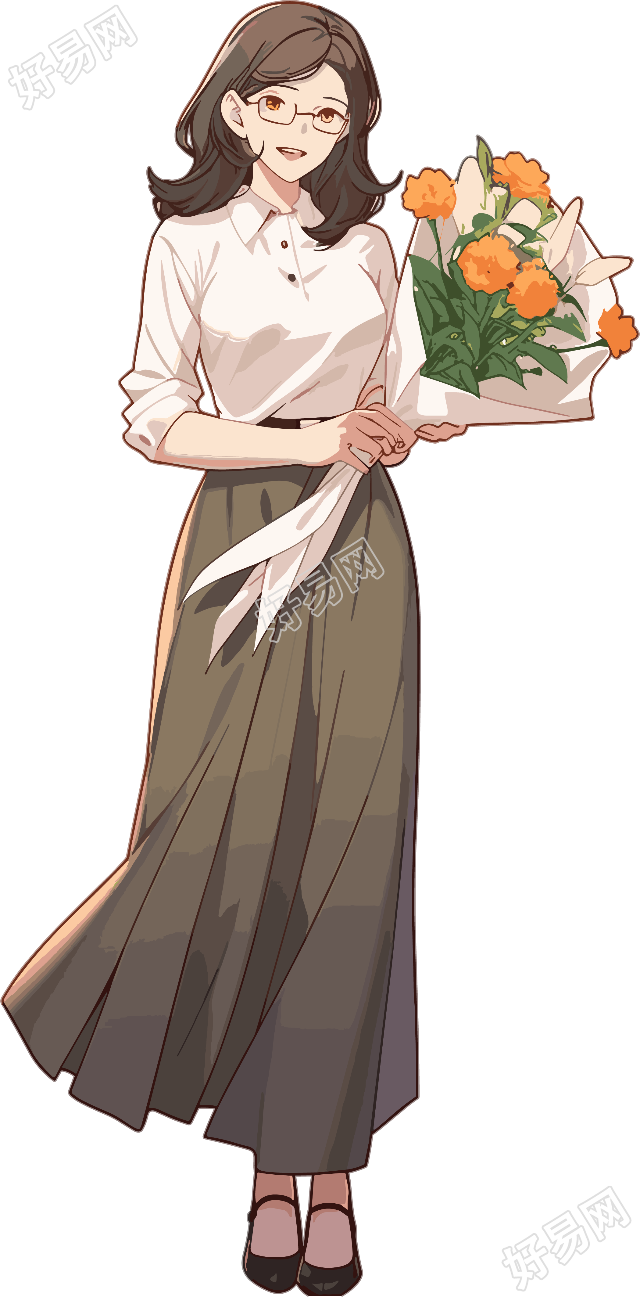 教师节卡通女老师图案素材