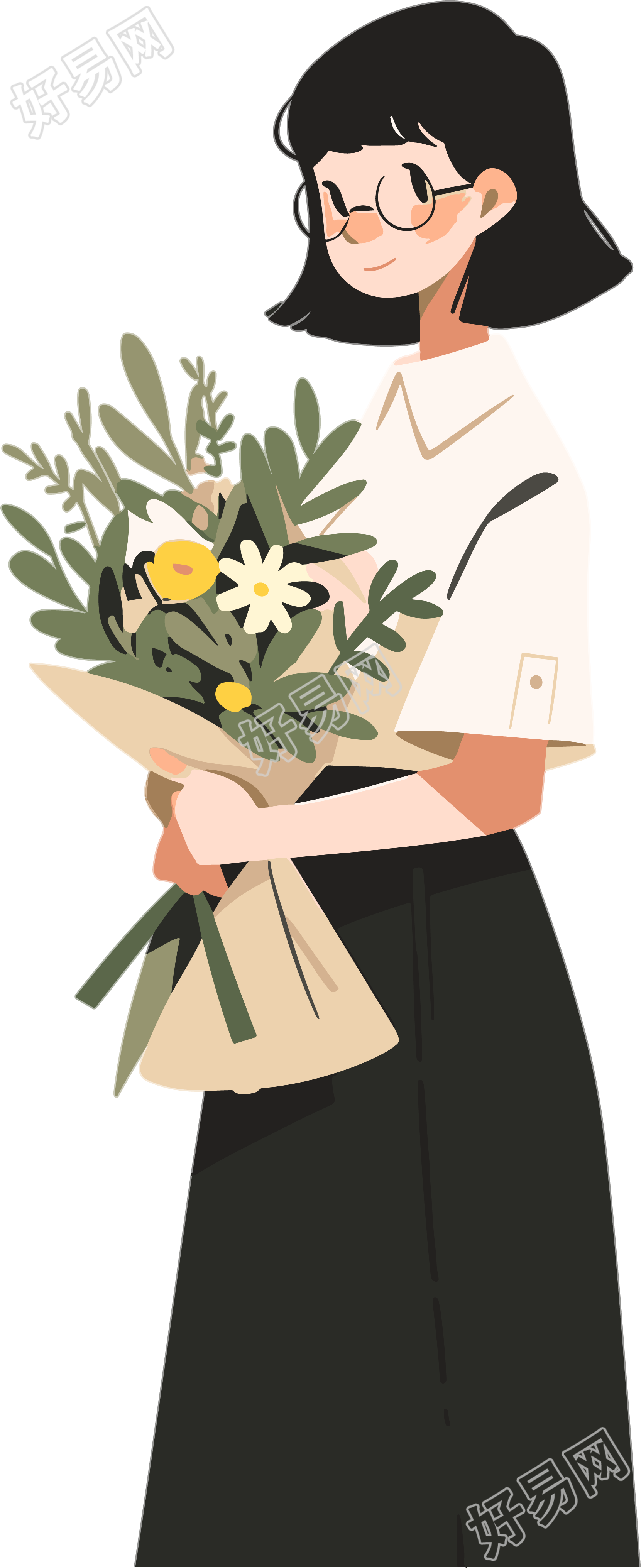 教师节卡通女老师商业图形插画