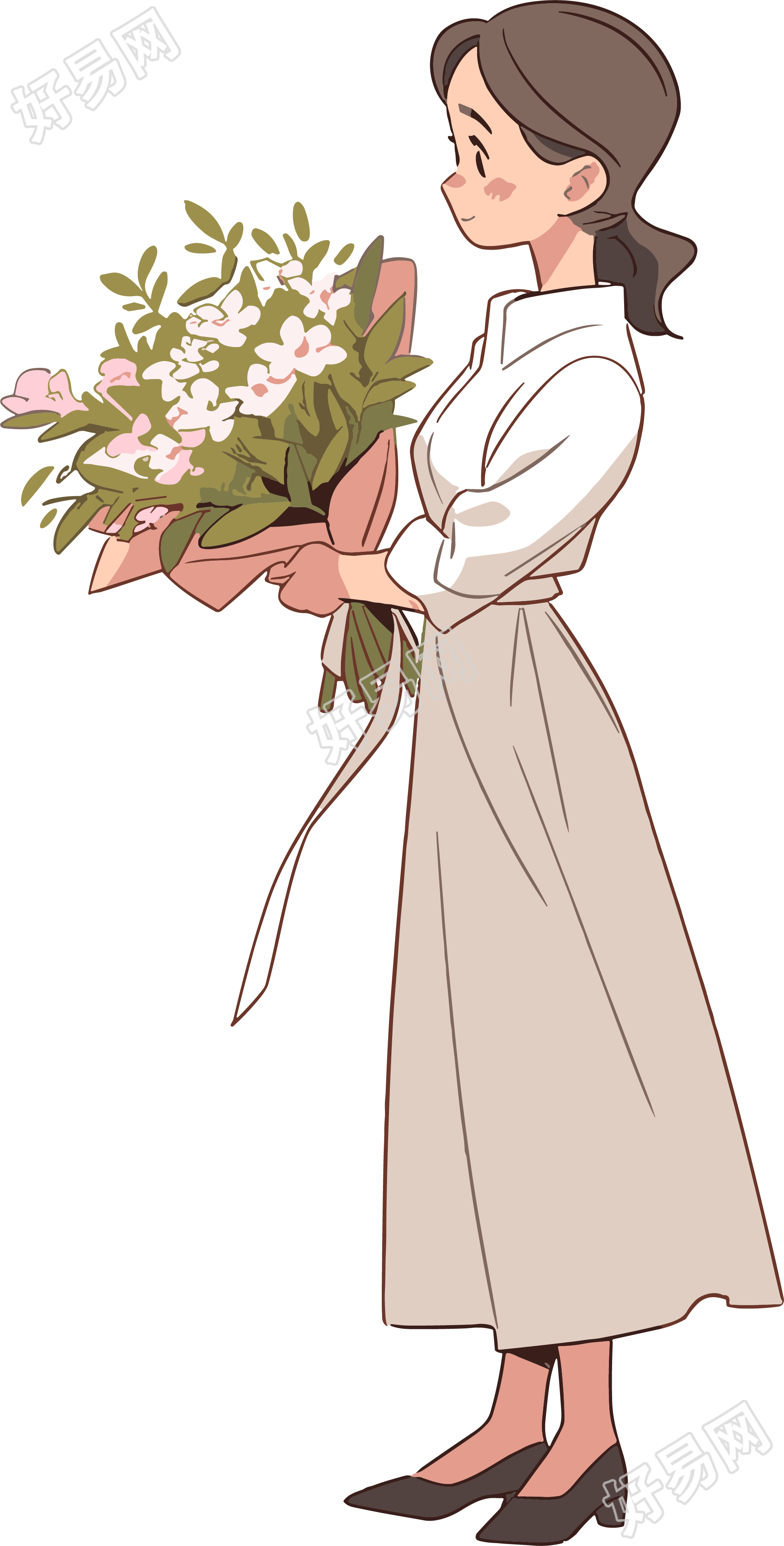 教师节卡通女老师简约设计插图