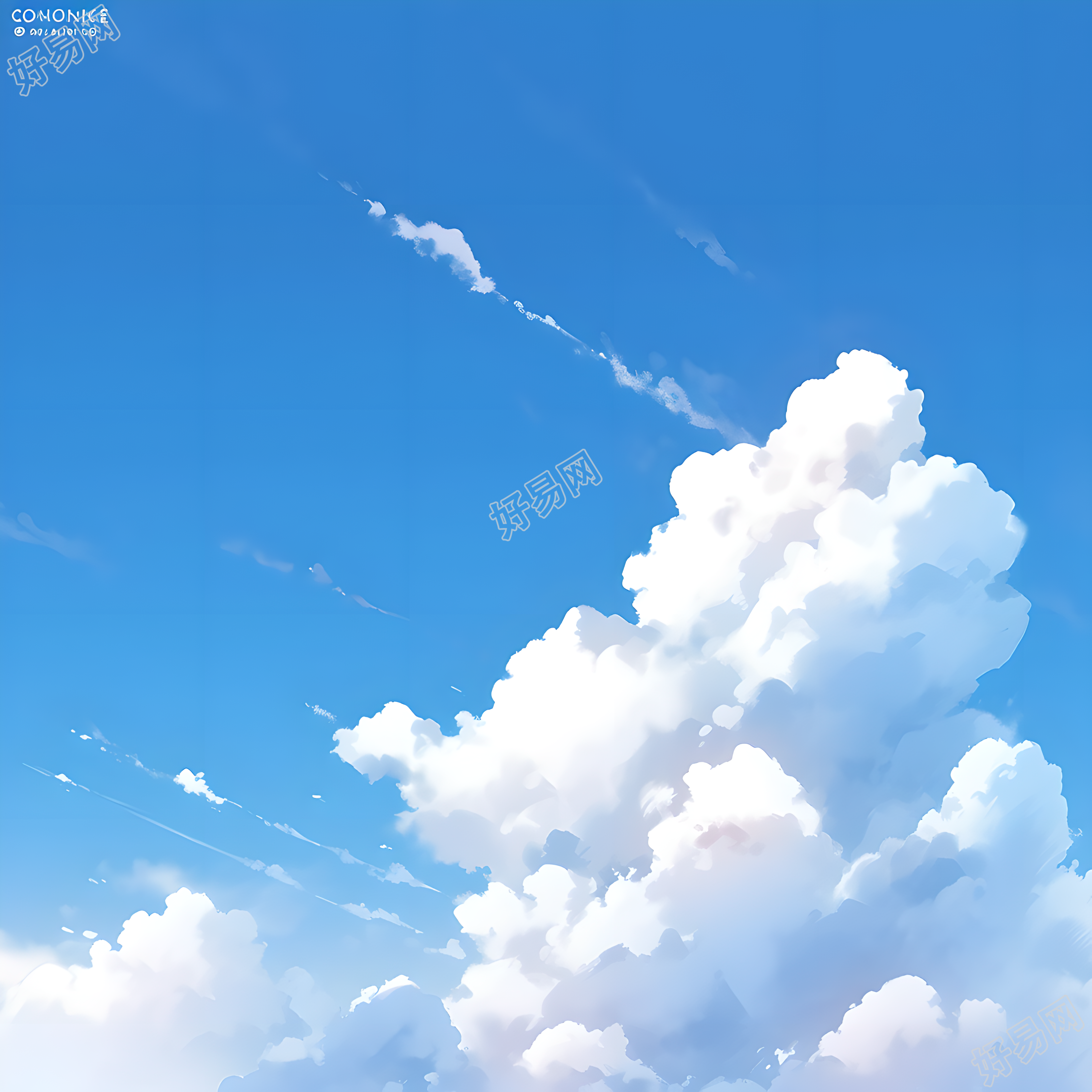 蓝天背景简洁可爱素材