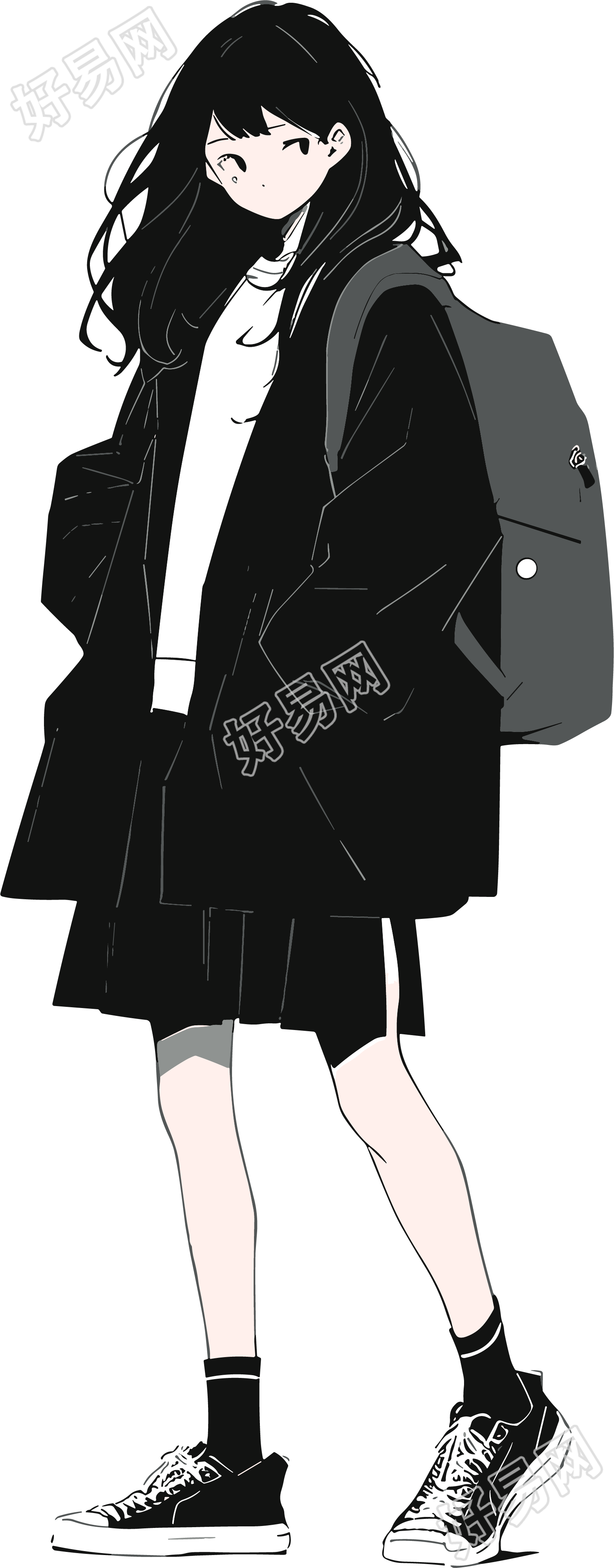 卡通学生透明背景素材