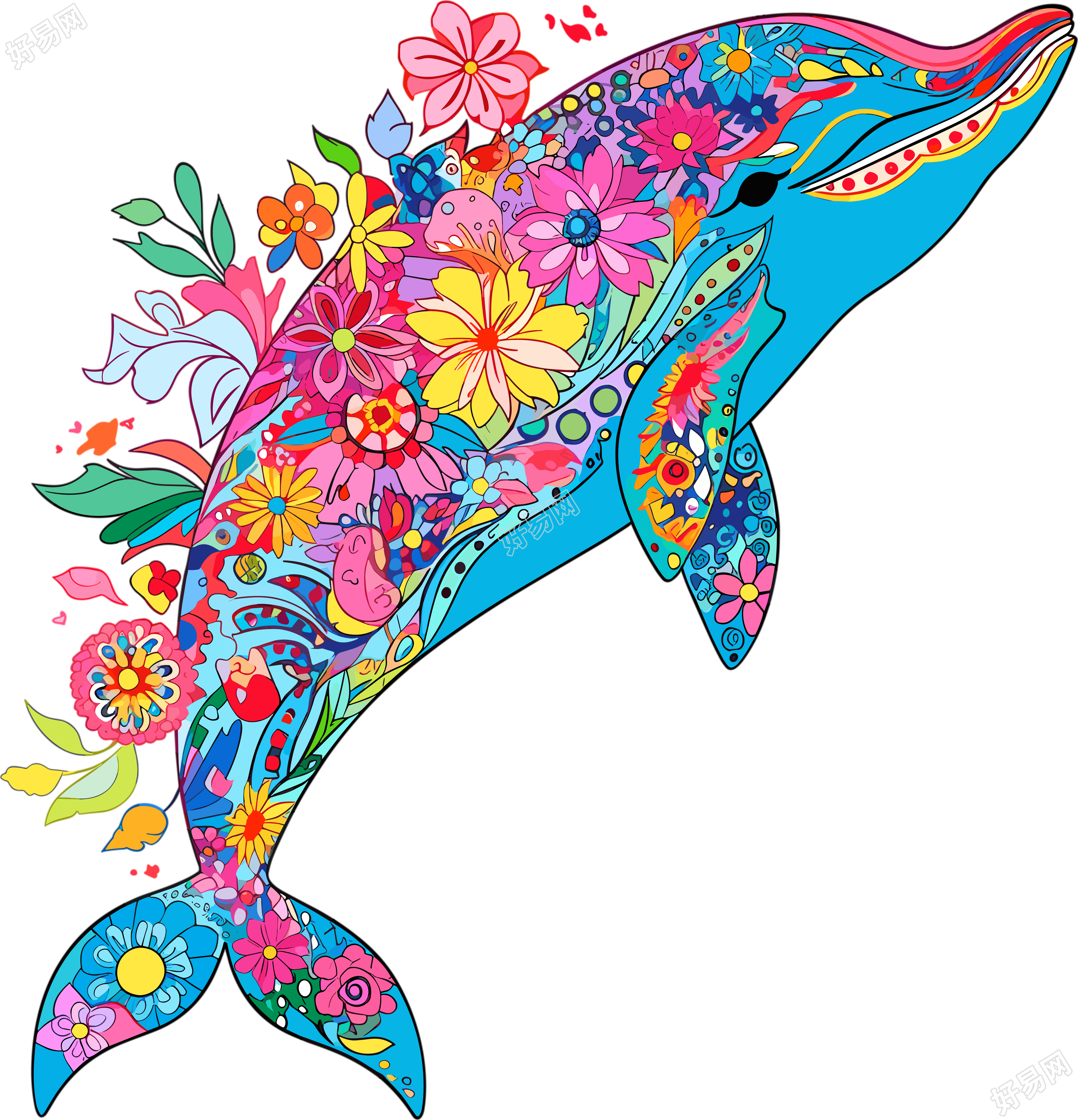 可爱海豚创意设计素材
