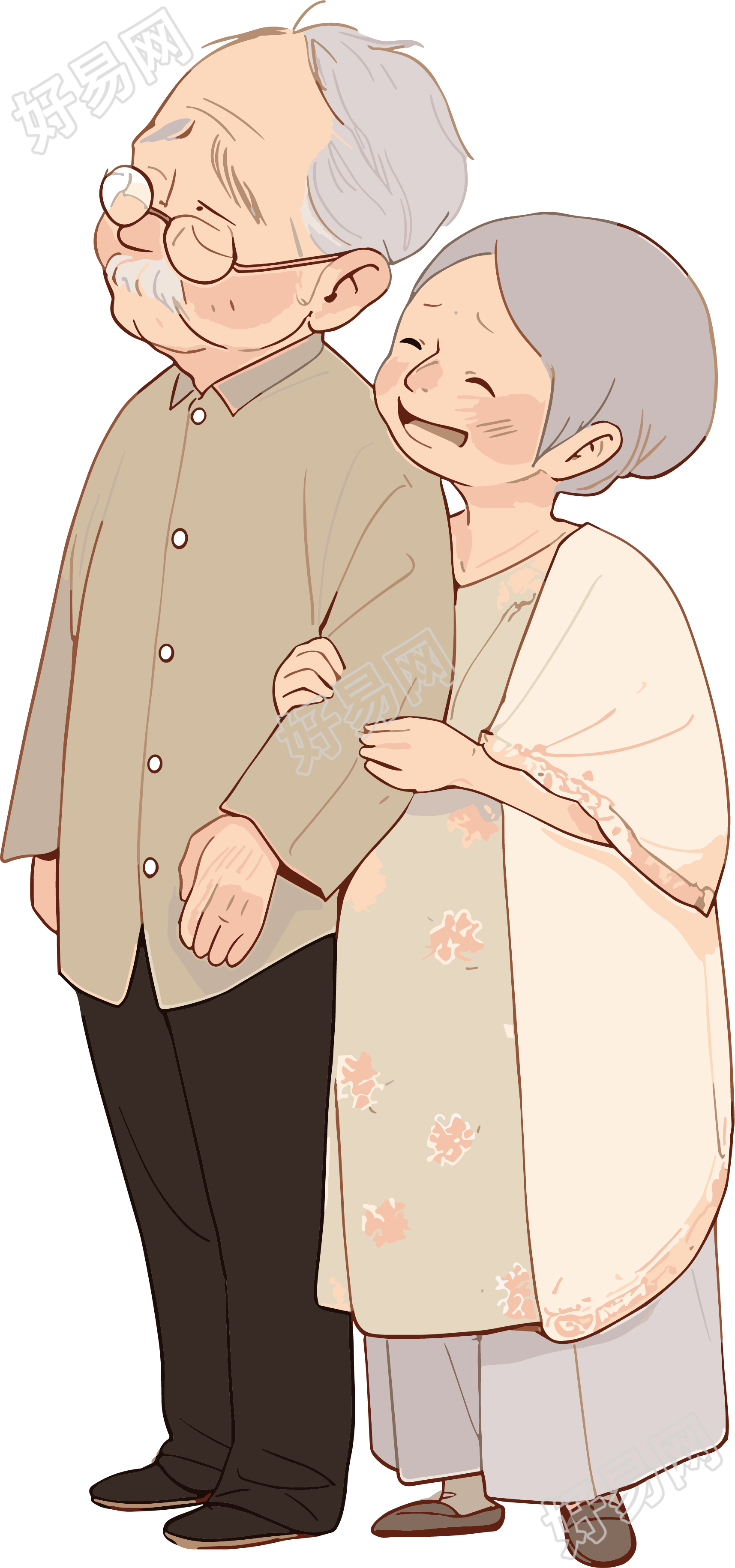 亚洲老夫妇元素
