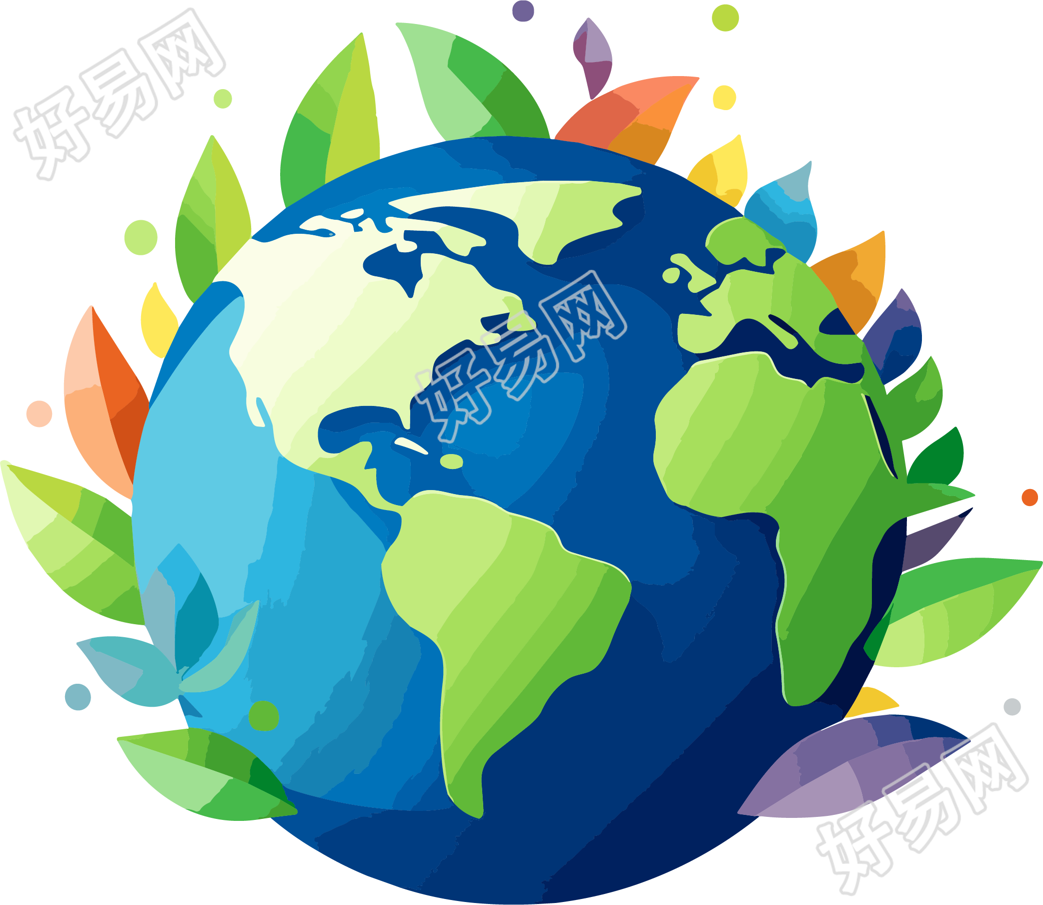 地球logo透明背景插图