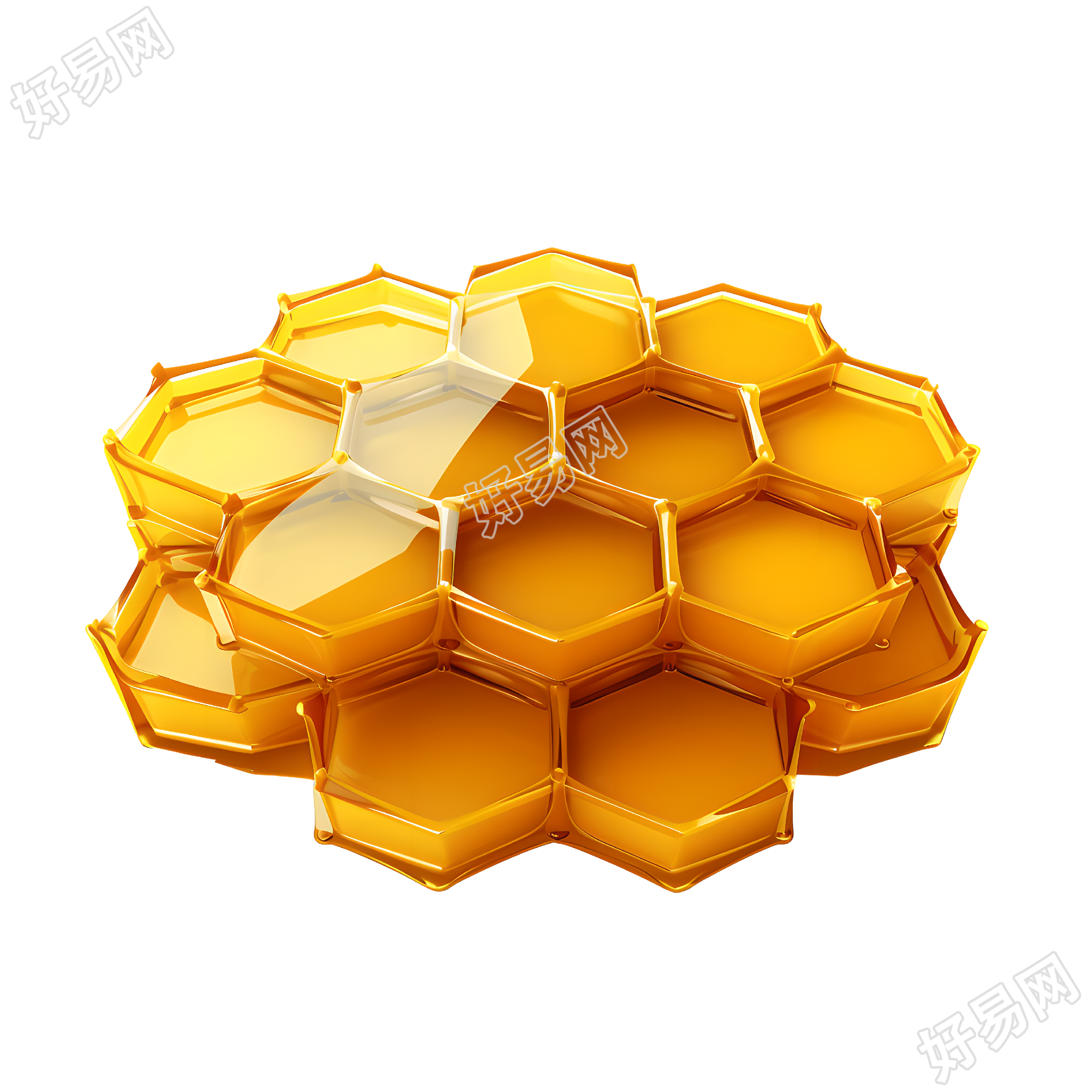 3D蜂巢卡通插图