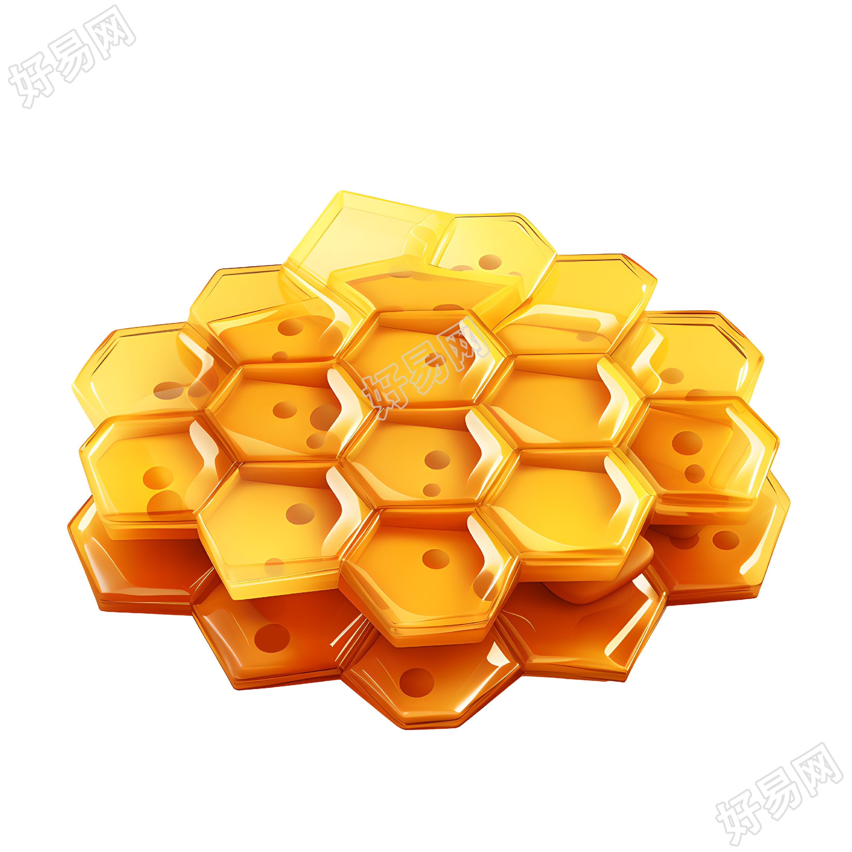 3D蜂巢可商用插画