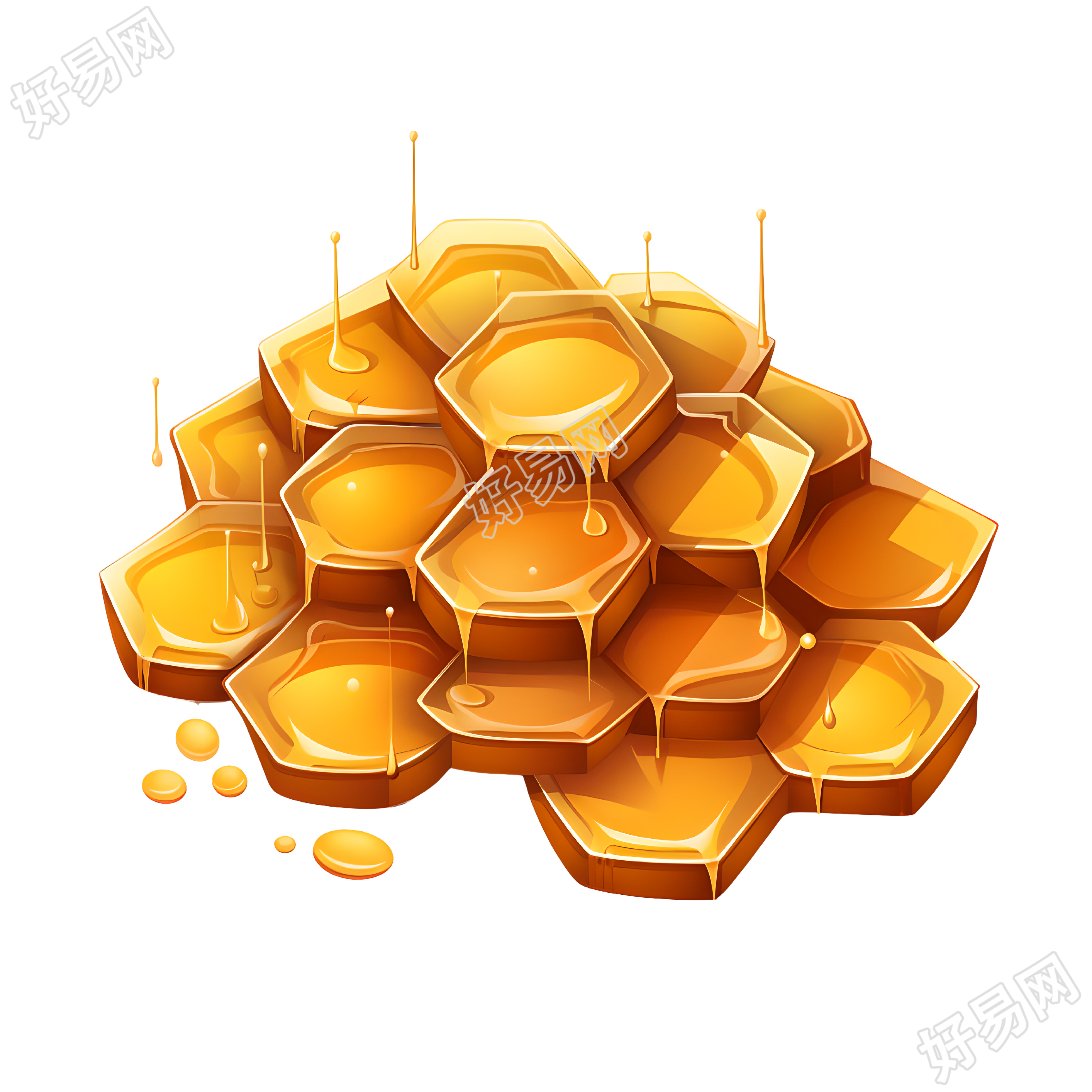 3D蜂巢图案插画