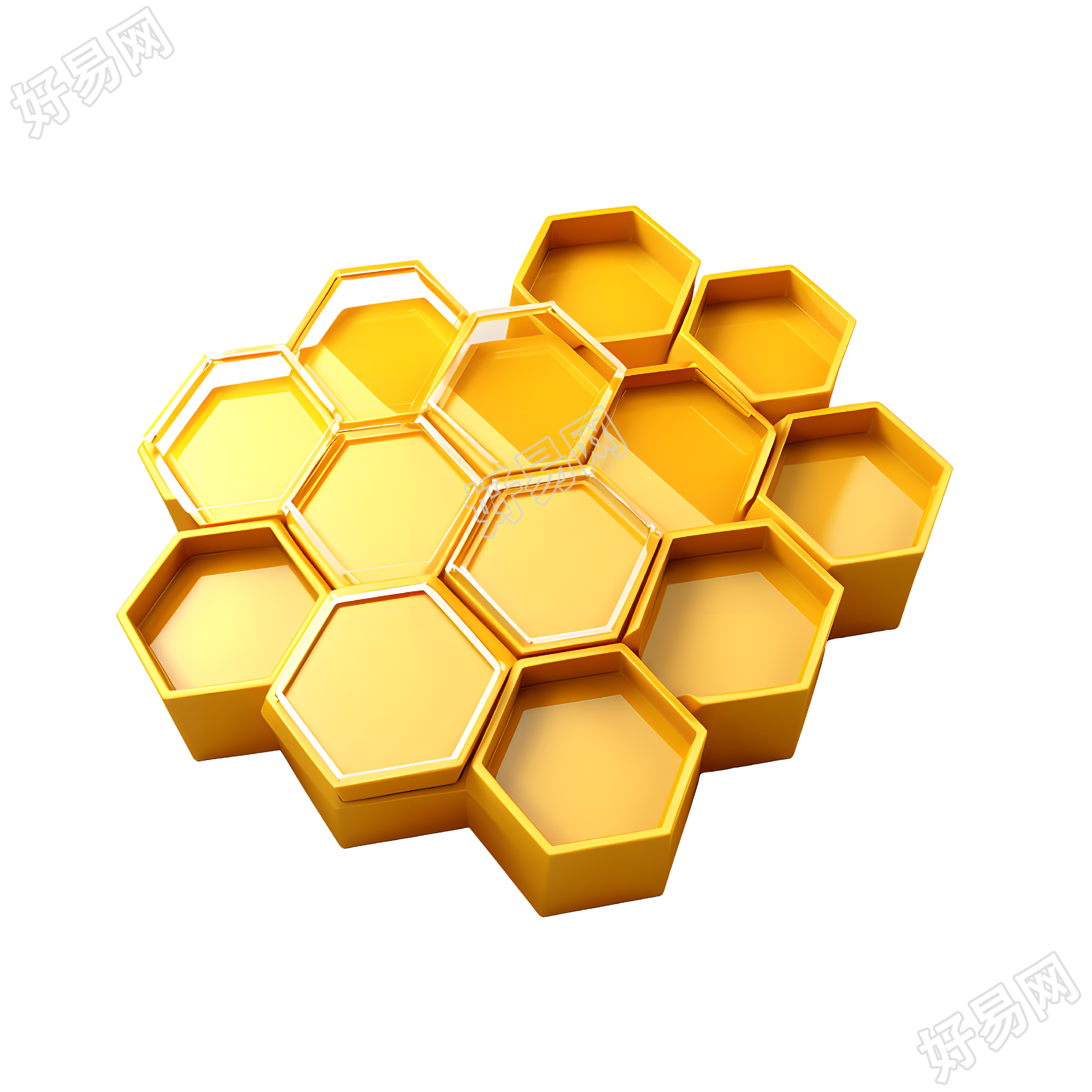 3D蜂巢图形设计元素