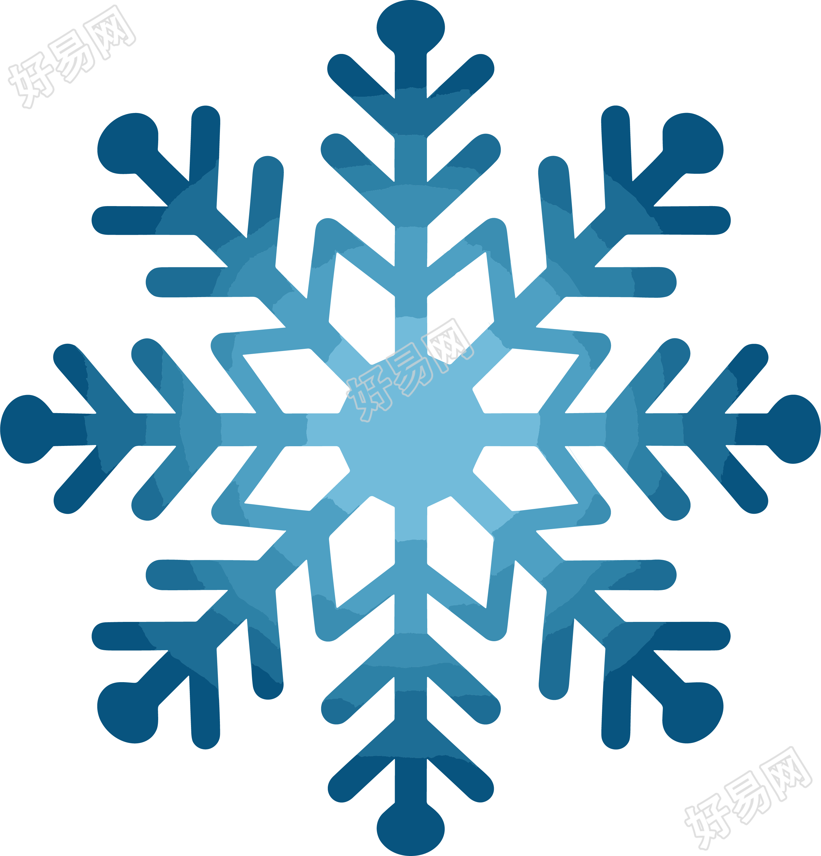 蓝色雪花可商用插图