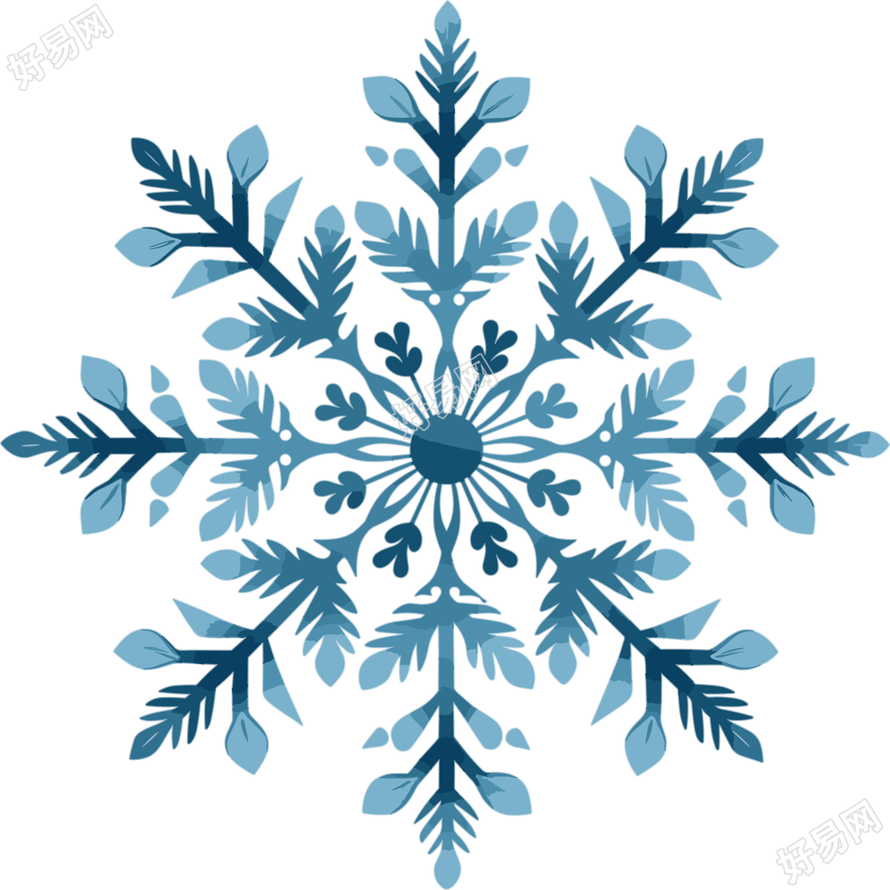 蓝色雪花高清图形素材