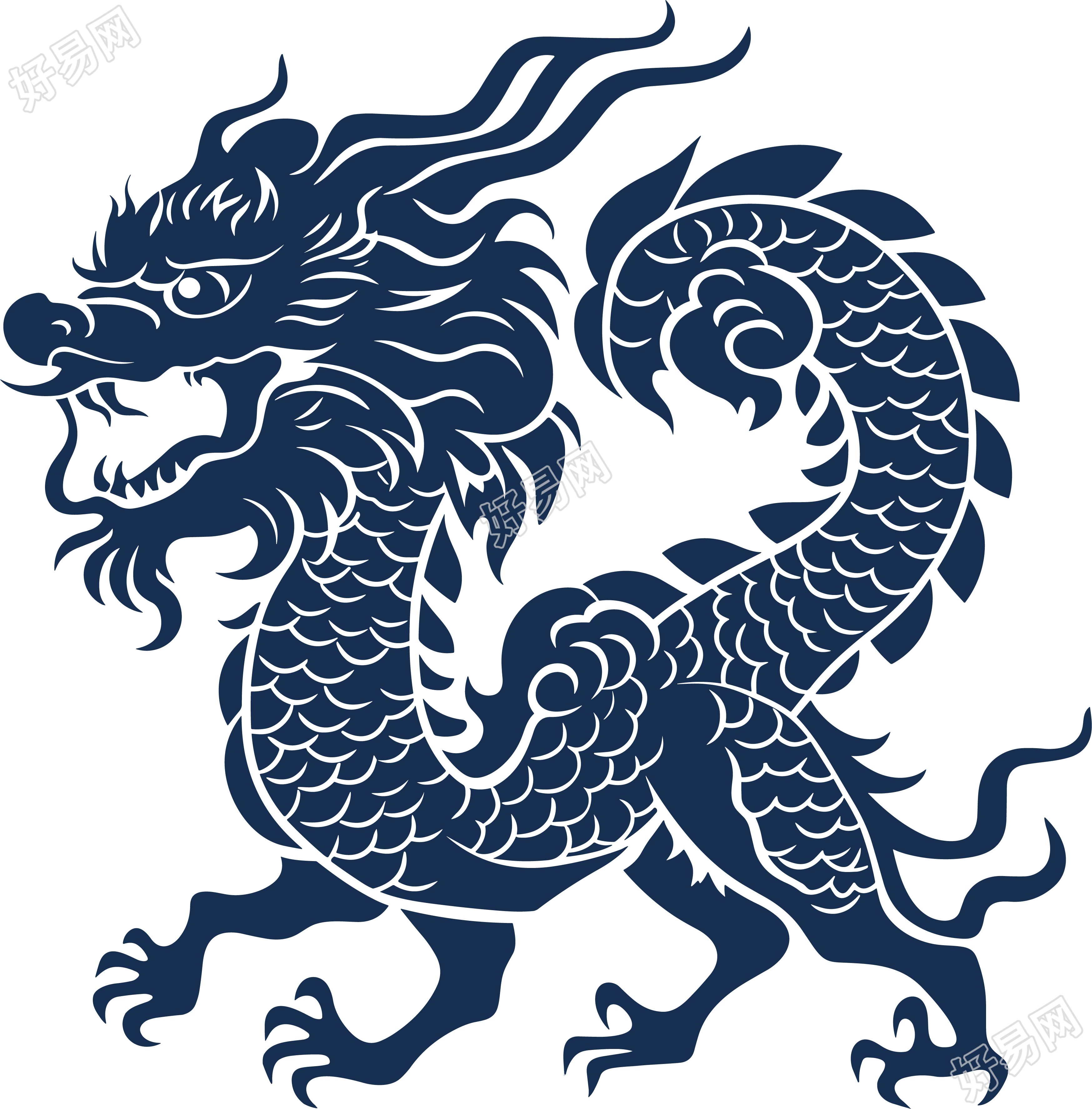 中国龙插画设计素材