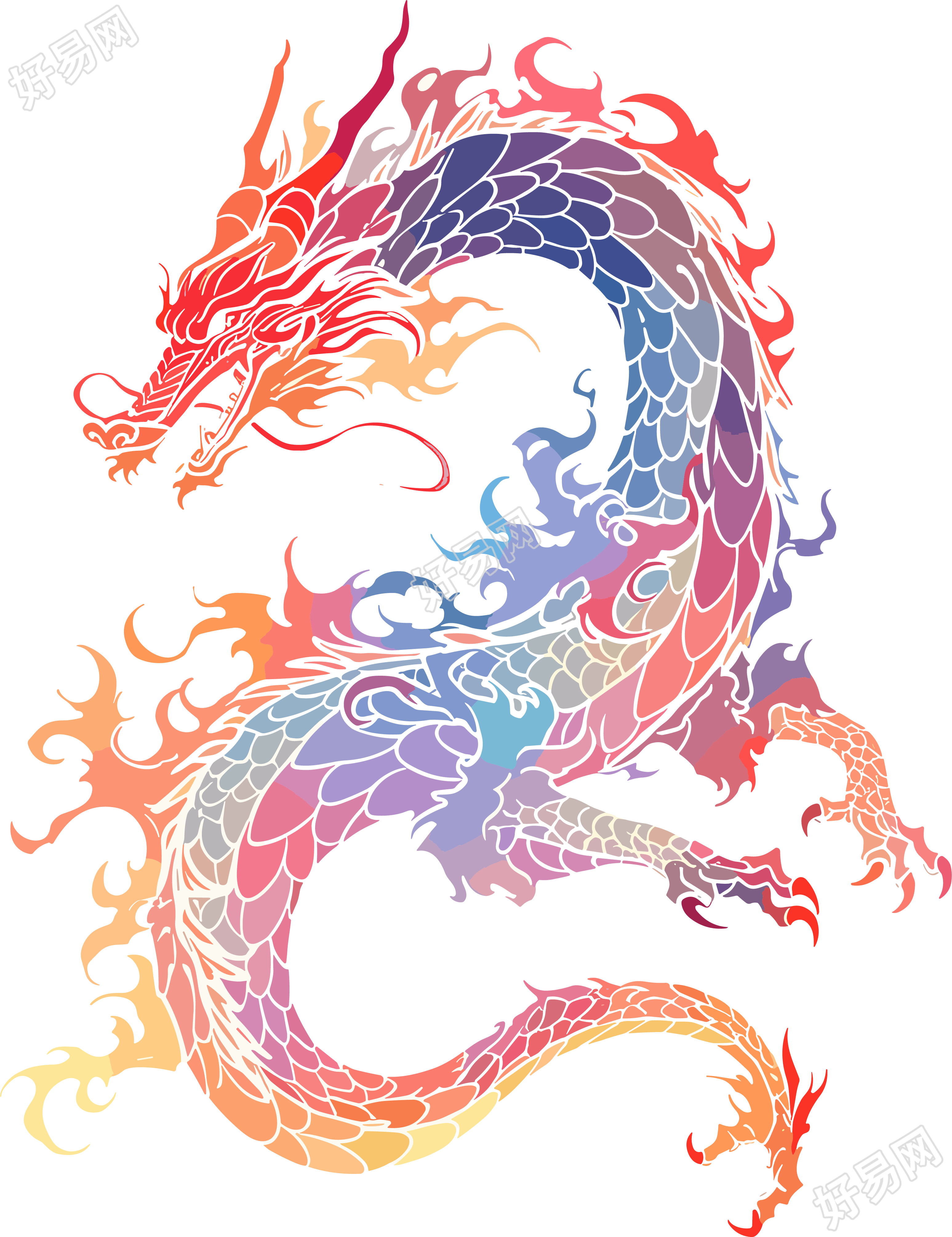 中国龙透明背景插图