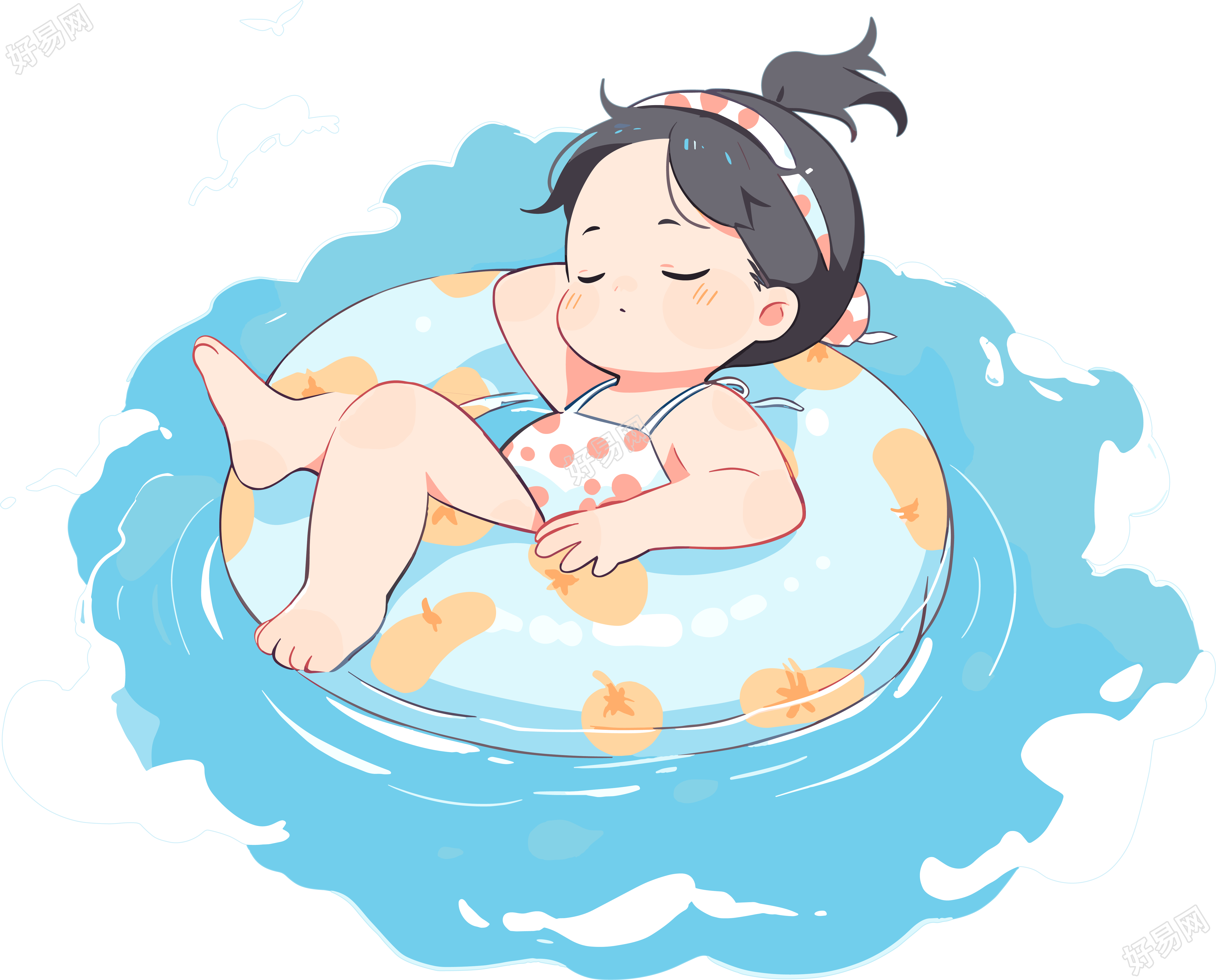 游泳女孩透明背景高清图形素材
