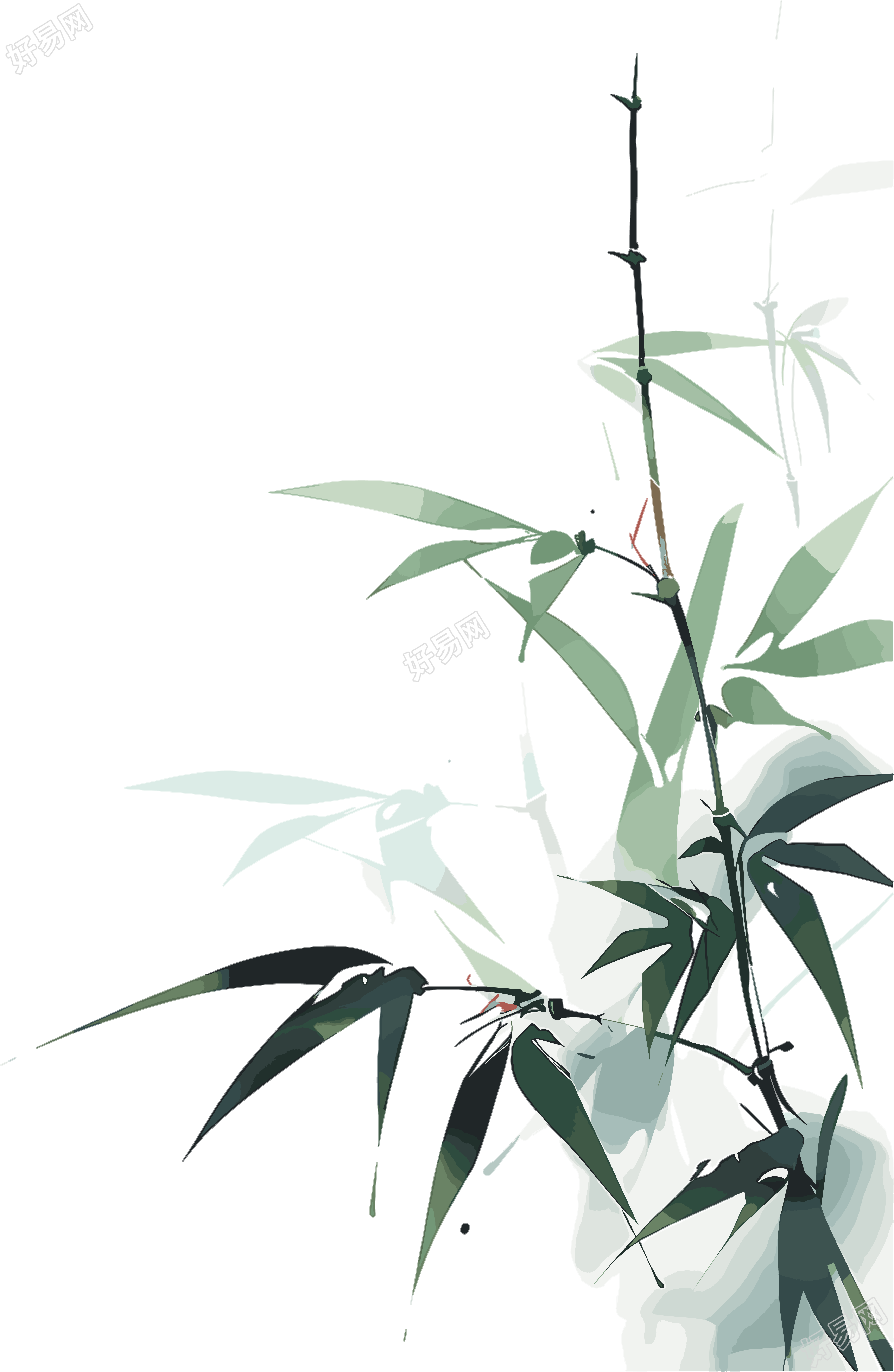 水墨竹子创意设计素材