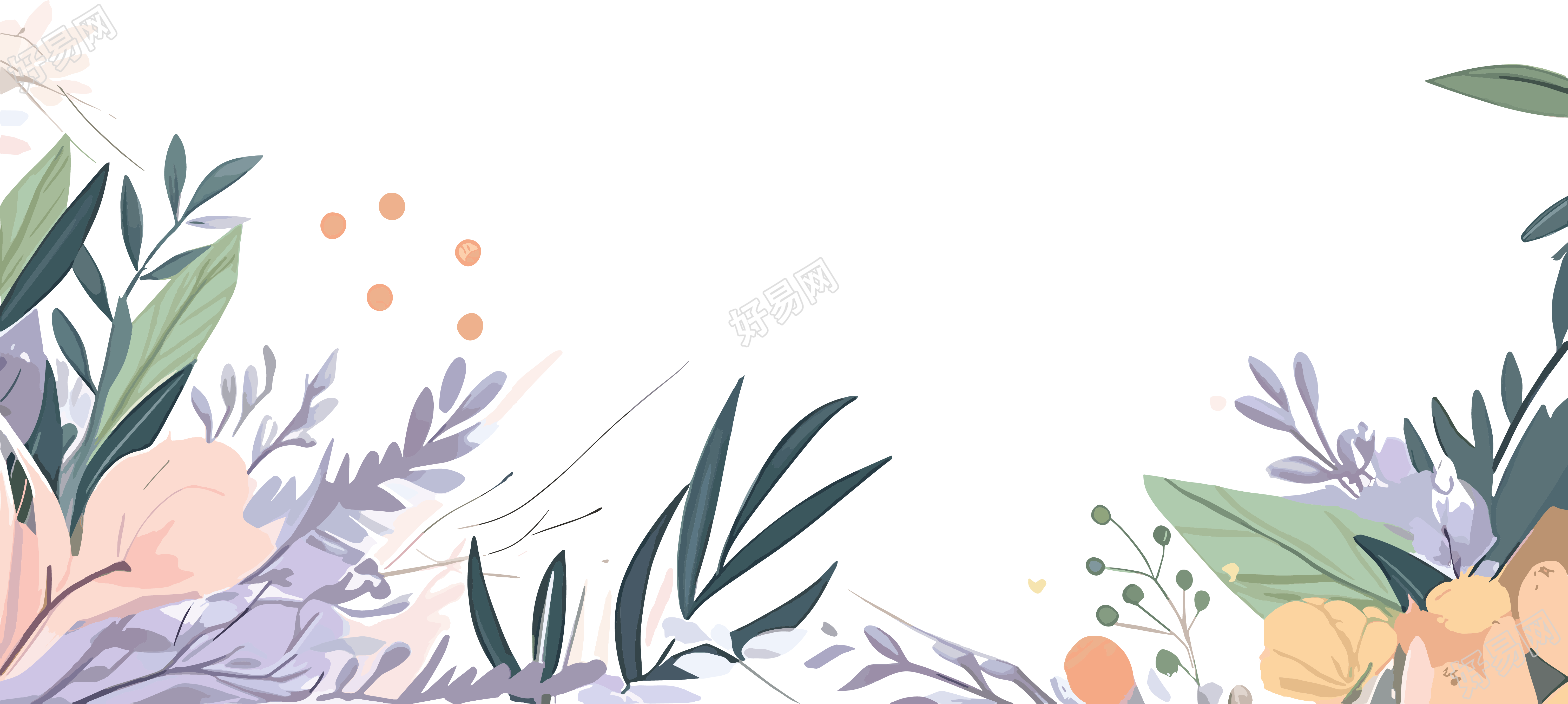 植物花边透明背景高清图形素材