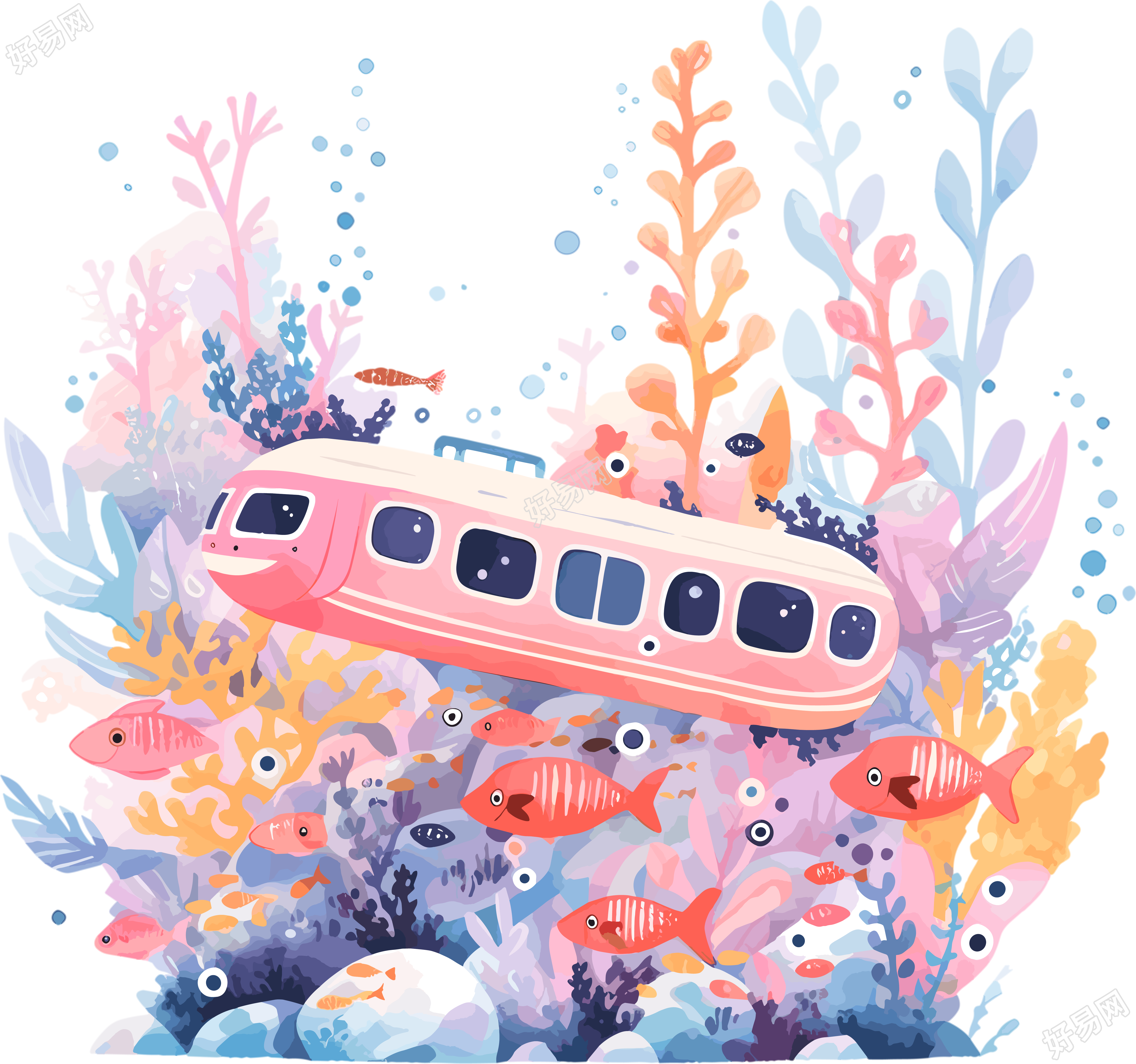 潜水艇珊瑚插图