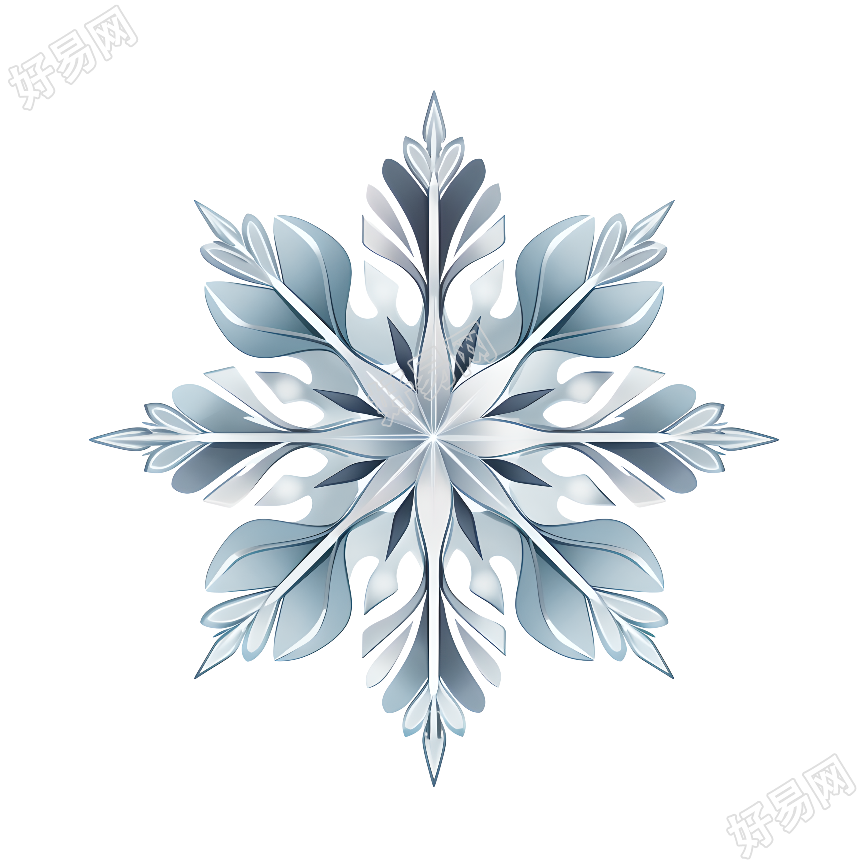 雪花插画设计素材