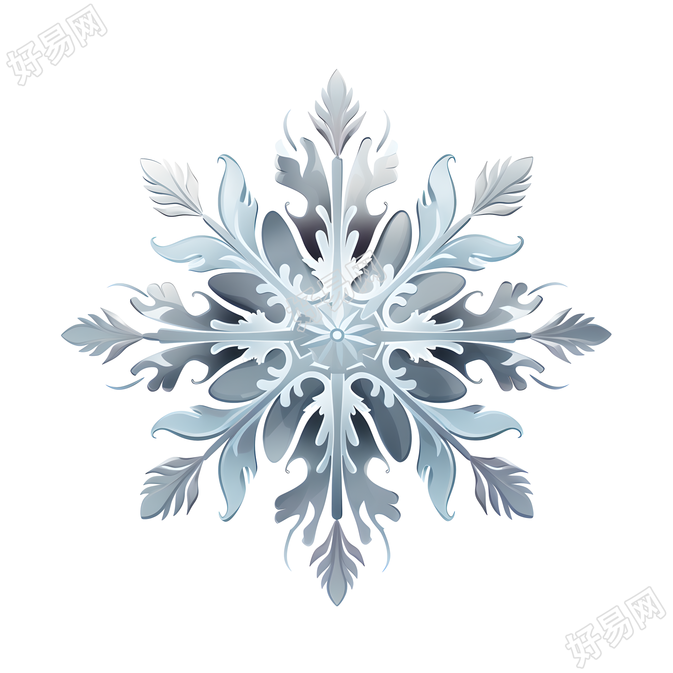 雪花柔和灰色调插画设计