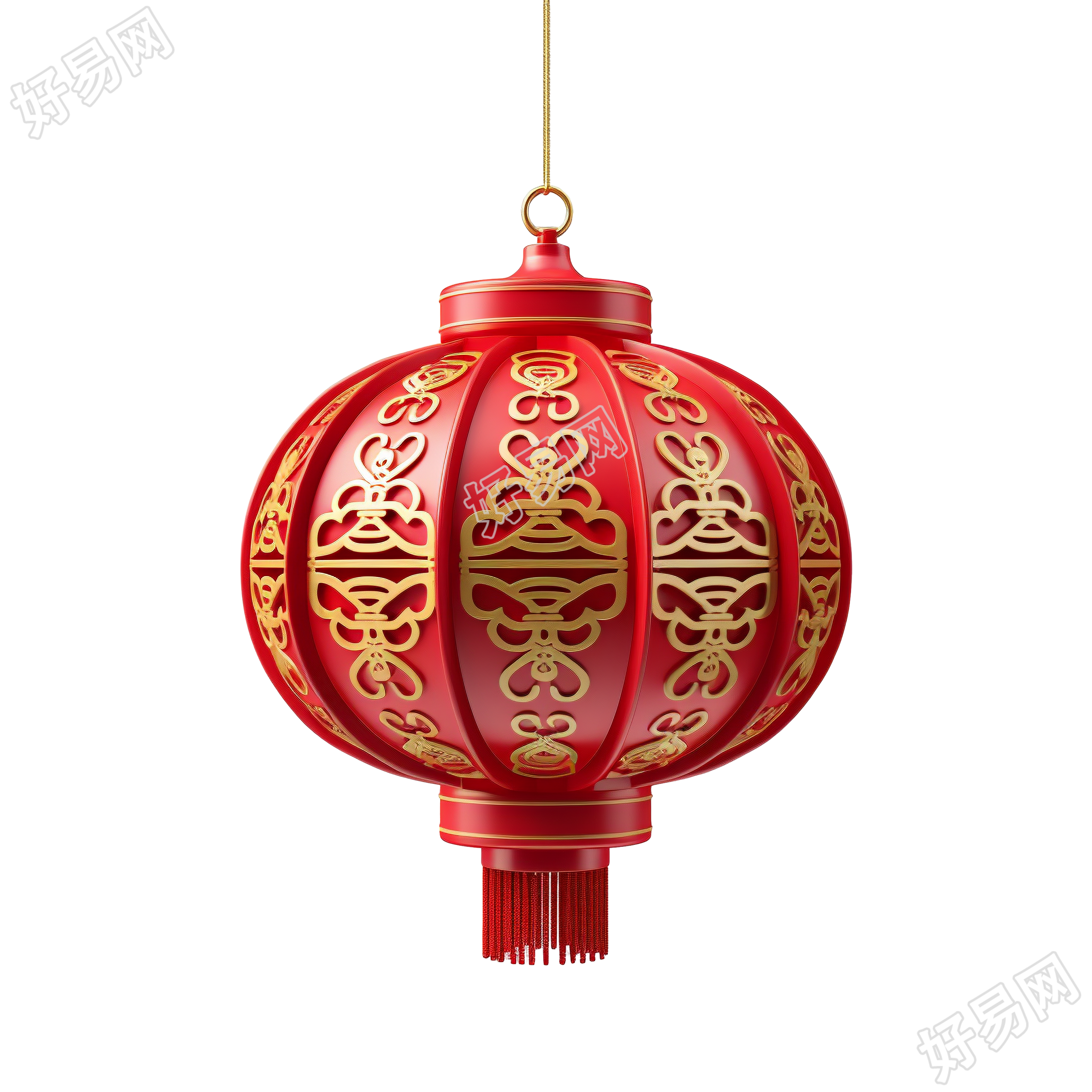 3D红灯笼简约插图
