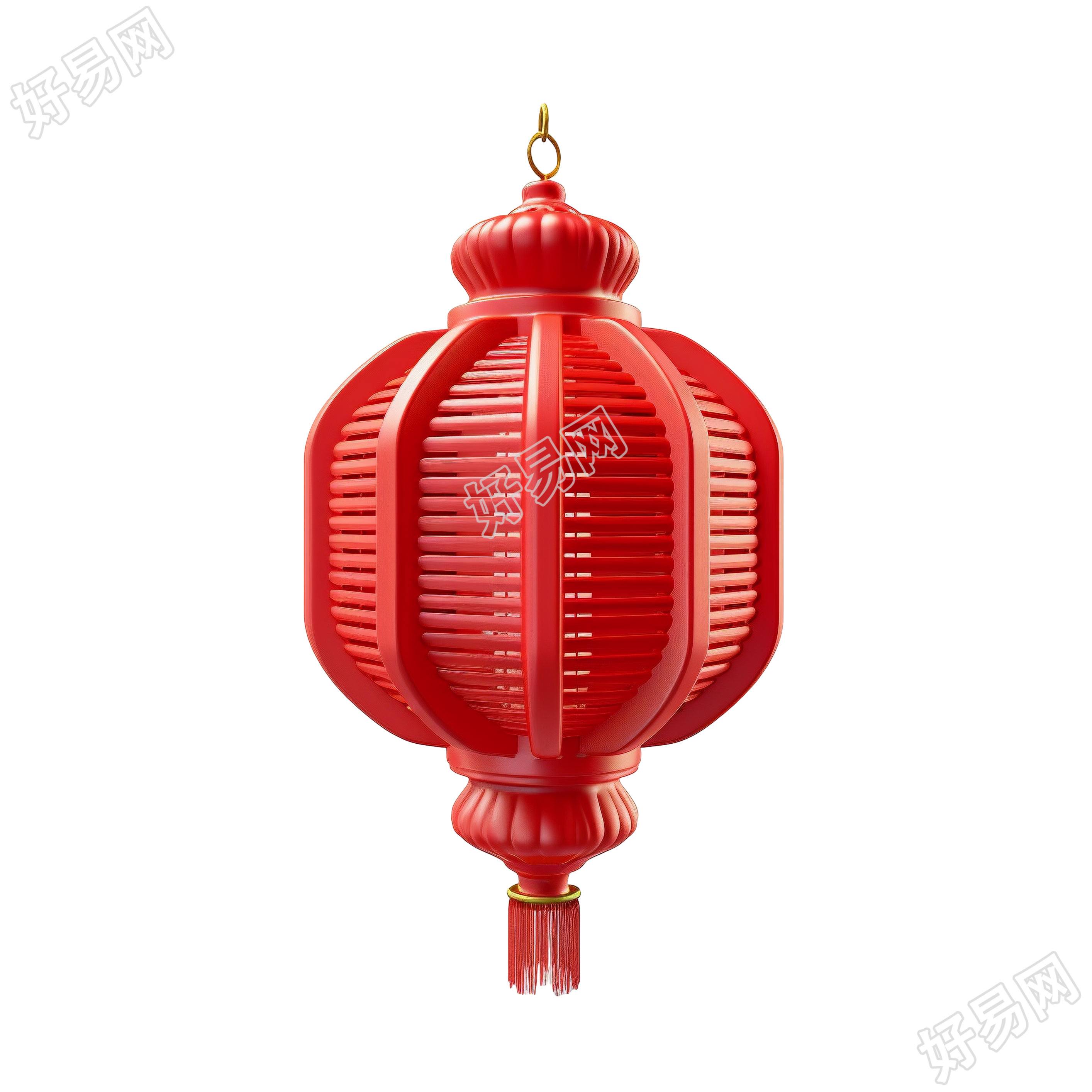 3D红灯笼透明背景插图