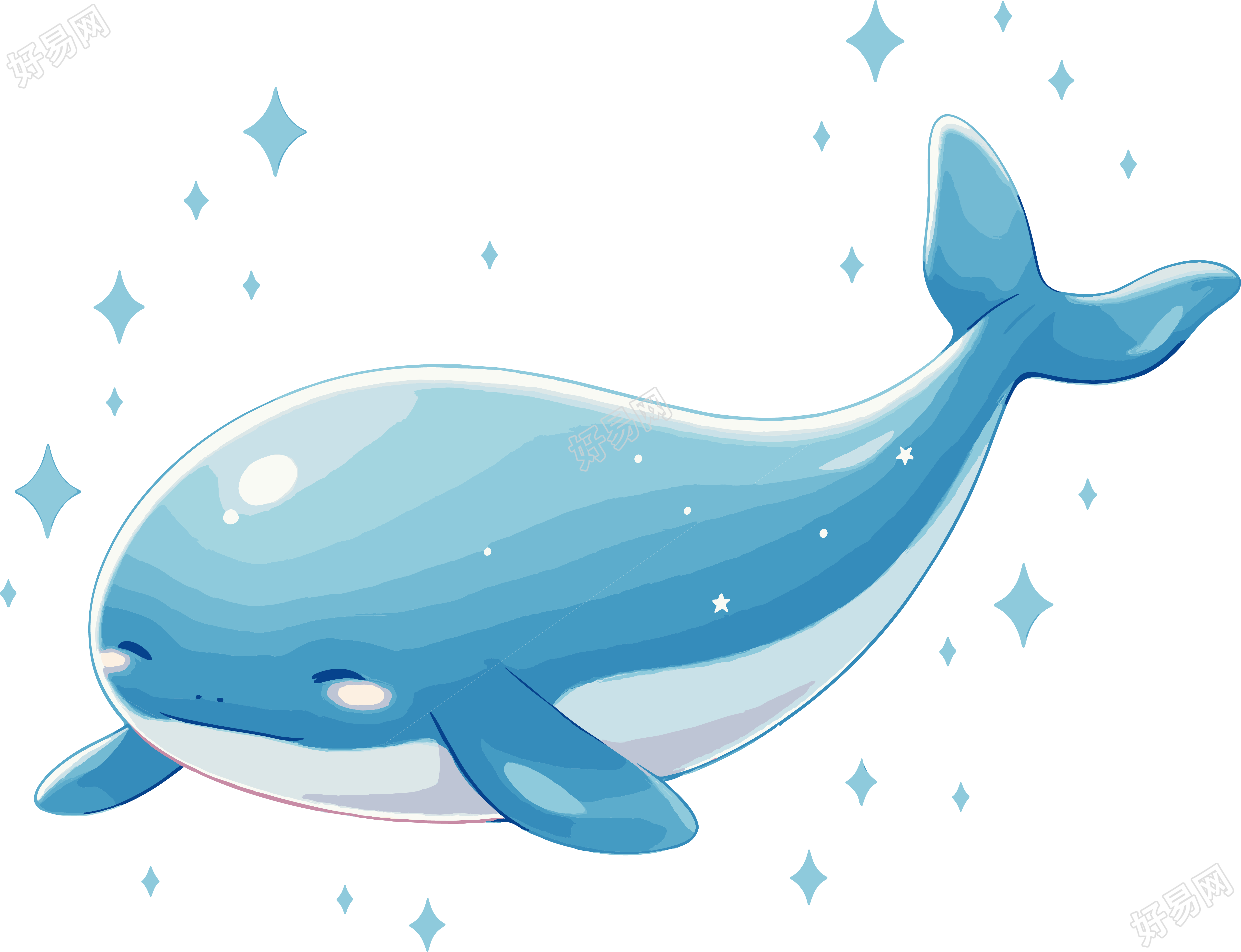 鲸鱼可爱梦幻素材
