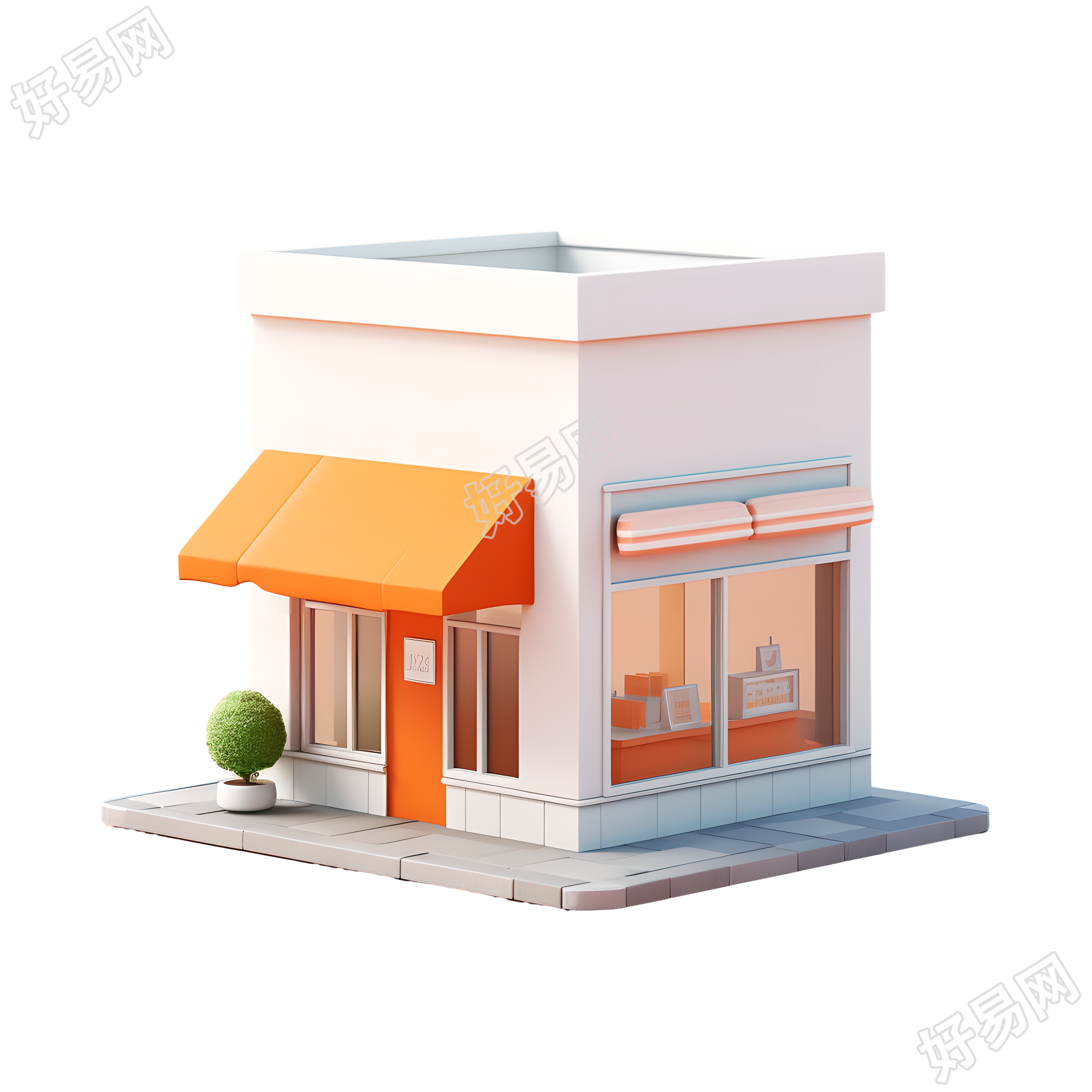 3D购物小店商业插画设计
