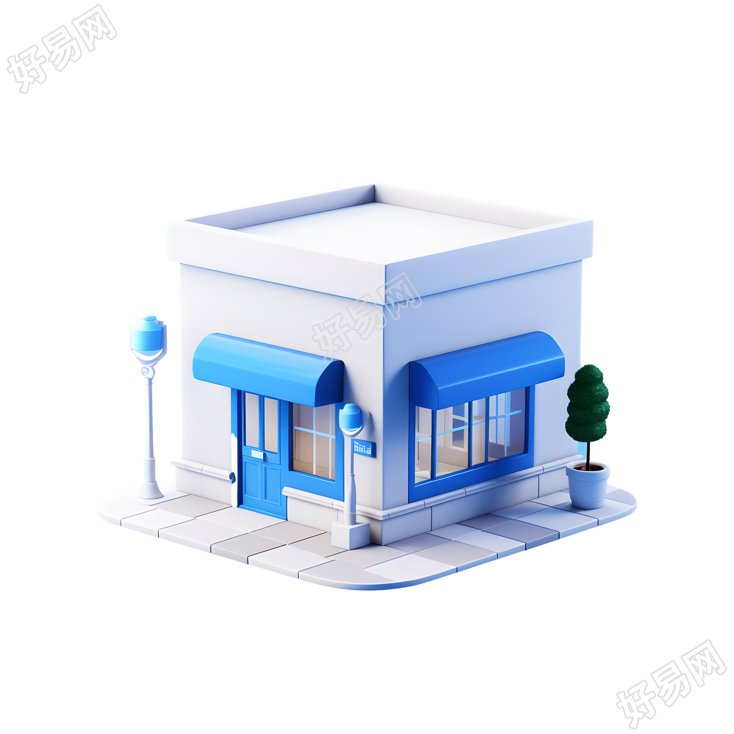 3D购物小店创意设计插图