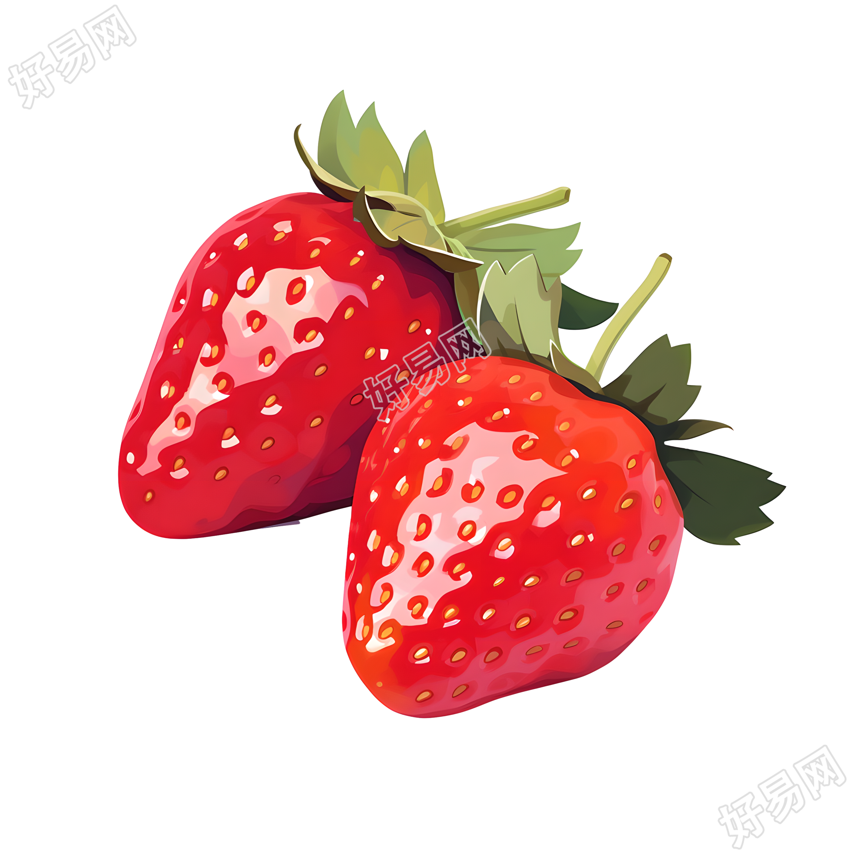 草莓插画素材