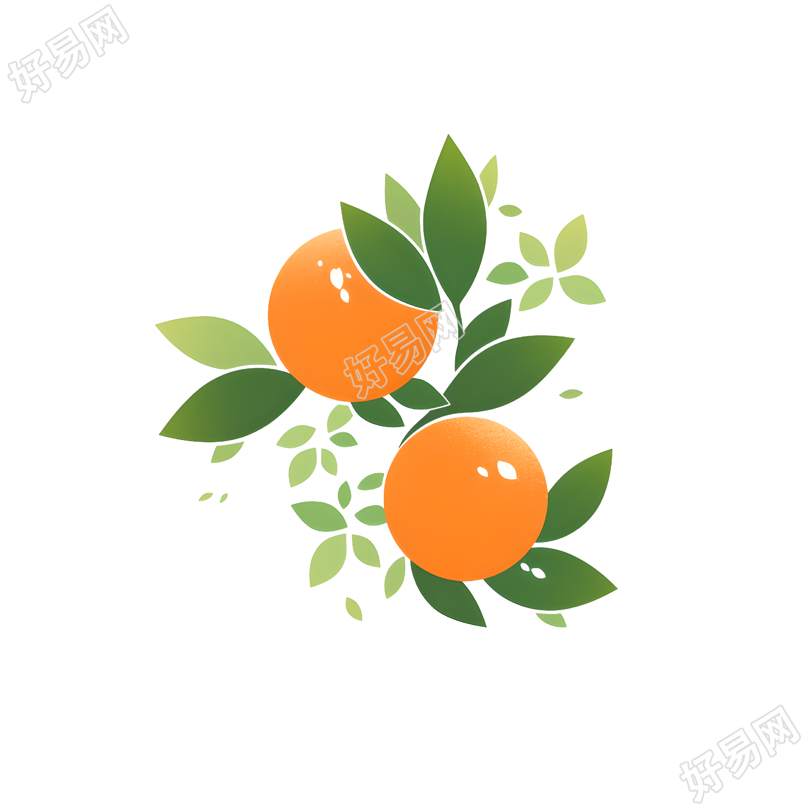 橙子2D图形插画