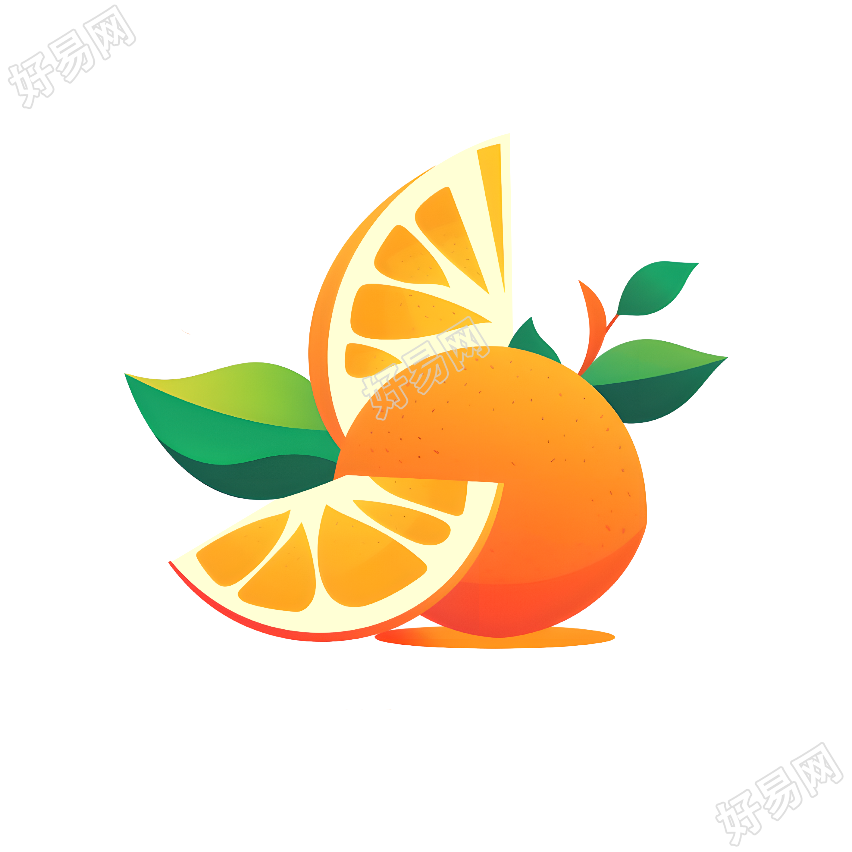 橙子明亮商业插图
