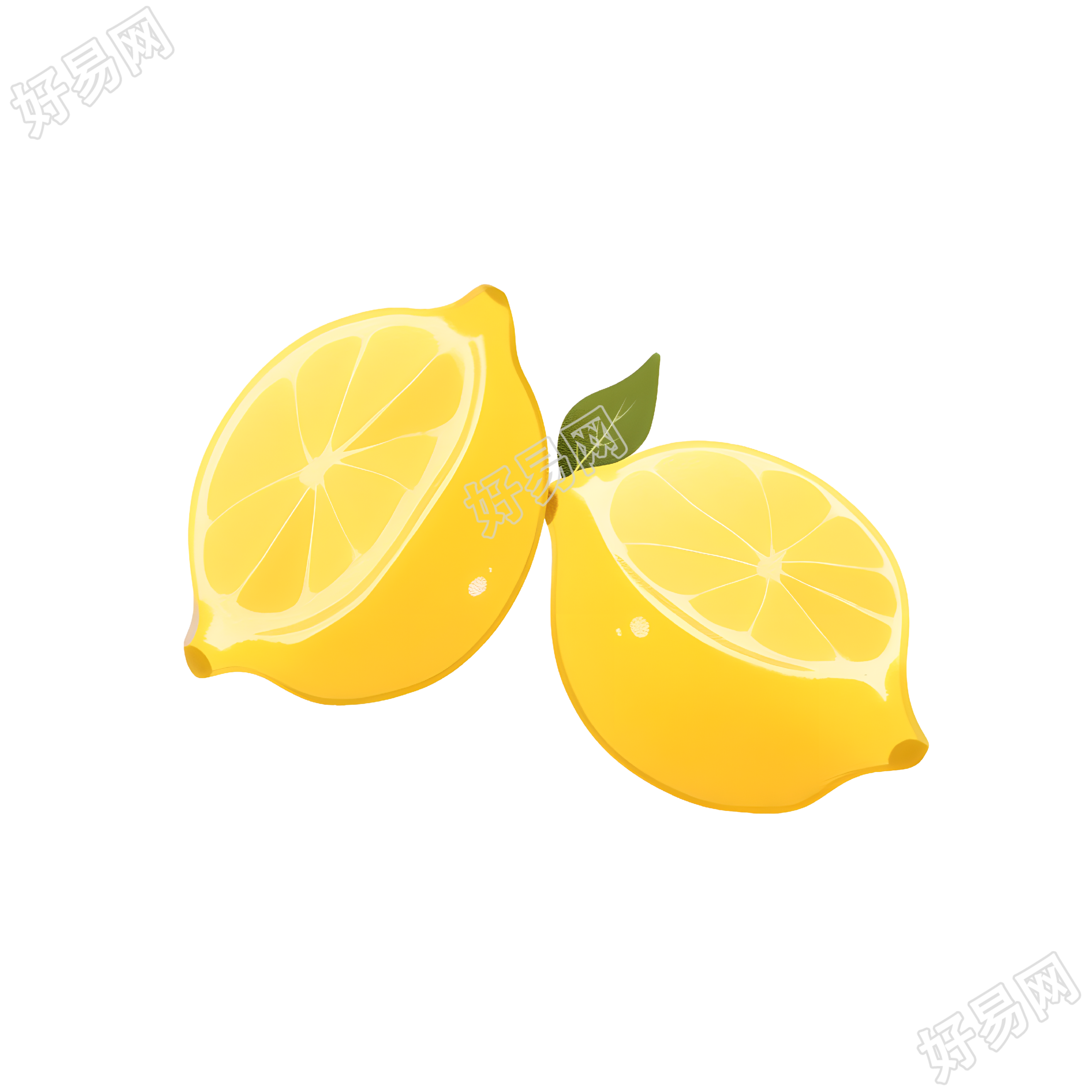 柠檬2D图形插画
