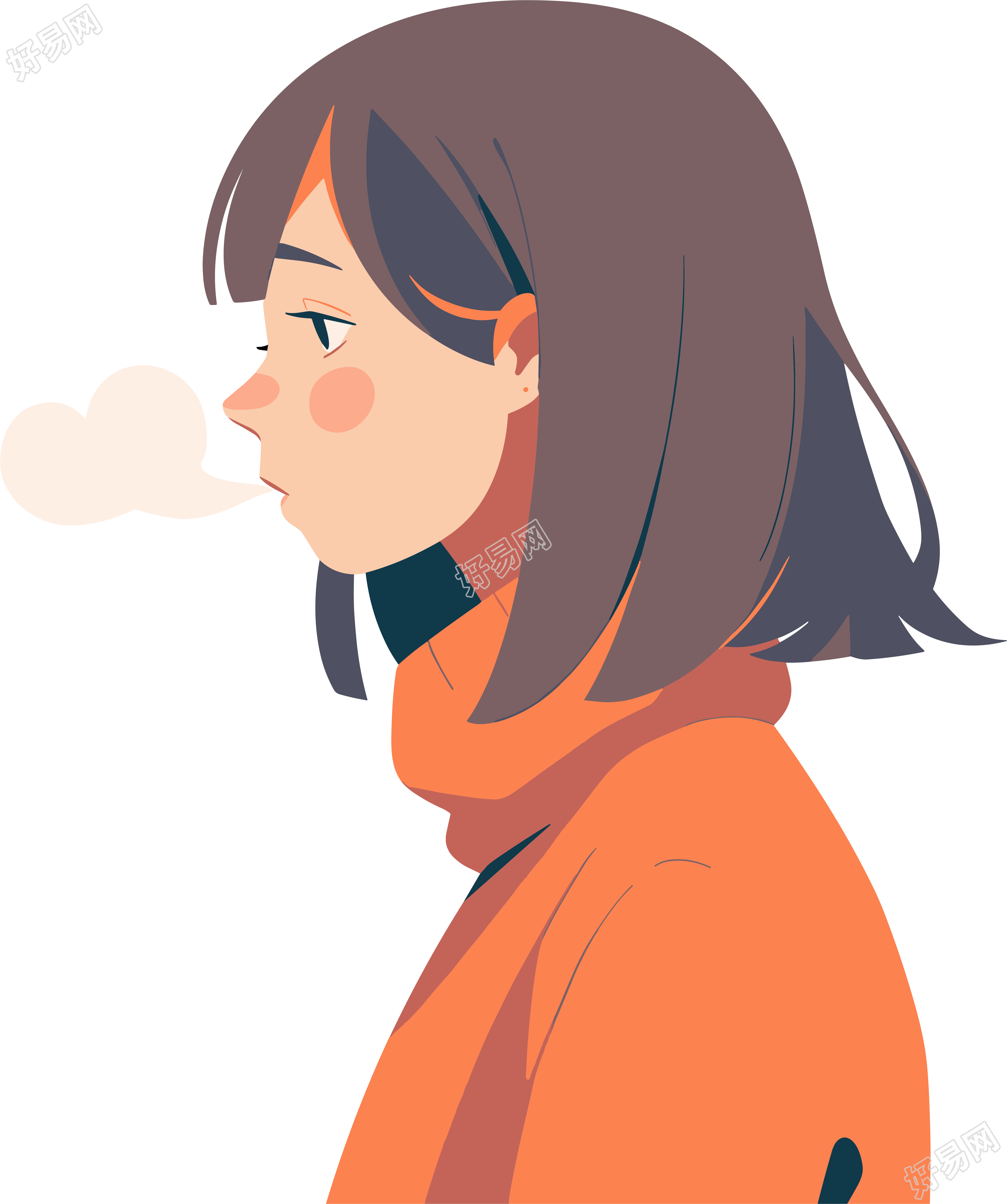生病女孩咳嗽插图