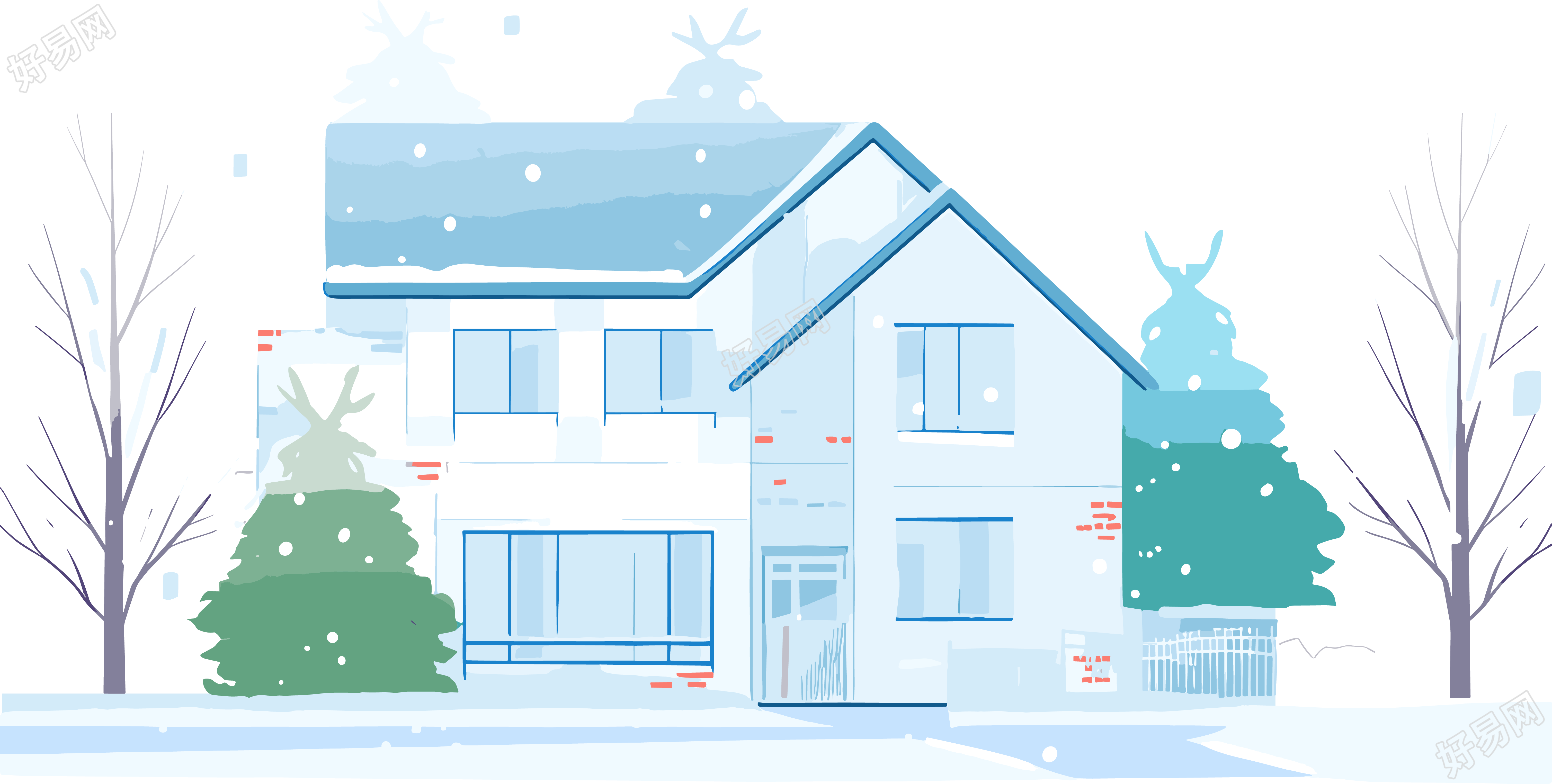 雪地小屋高清图形素材