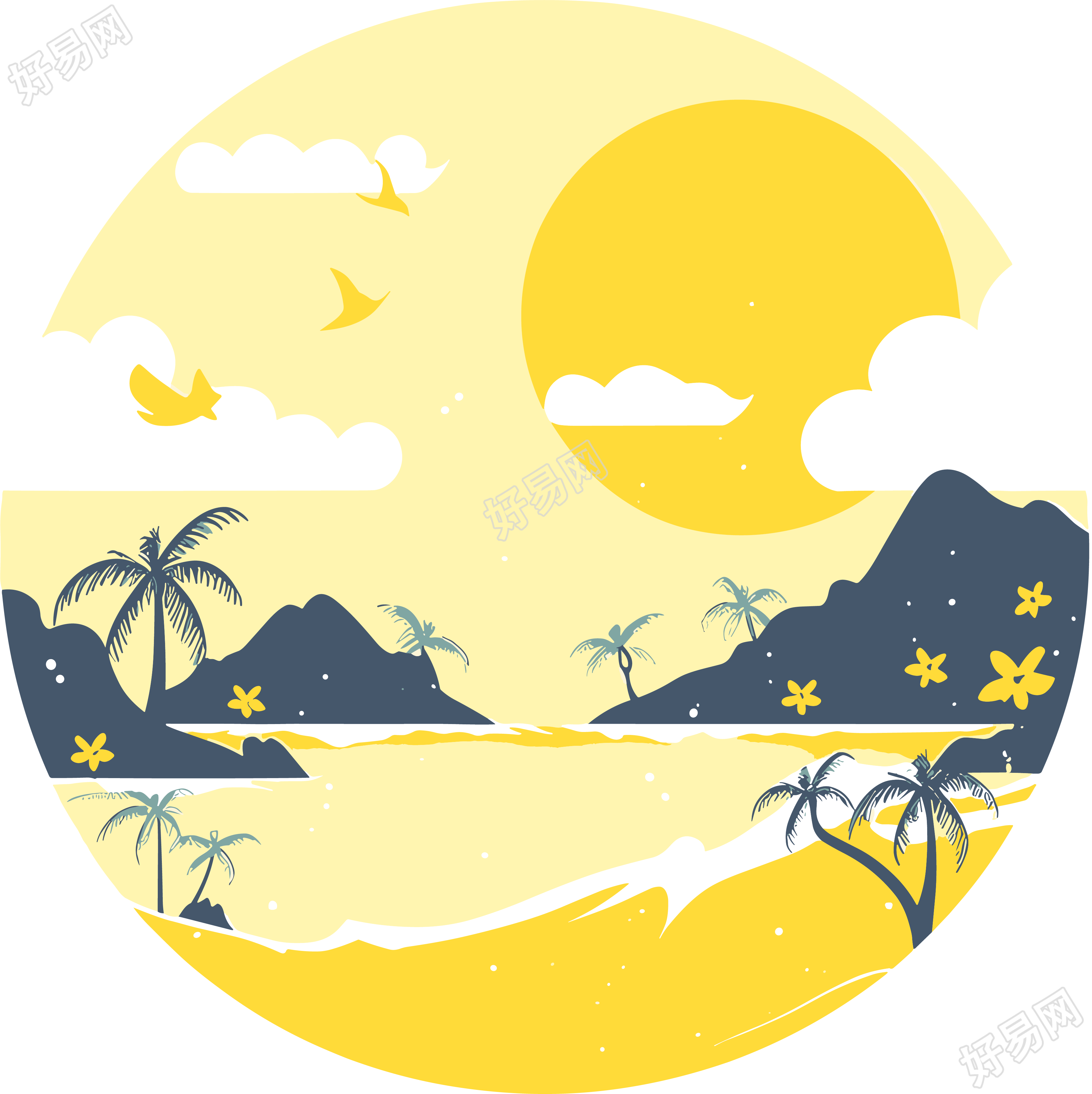 旅游风景简约设计插画