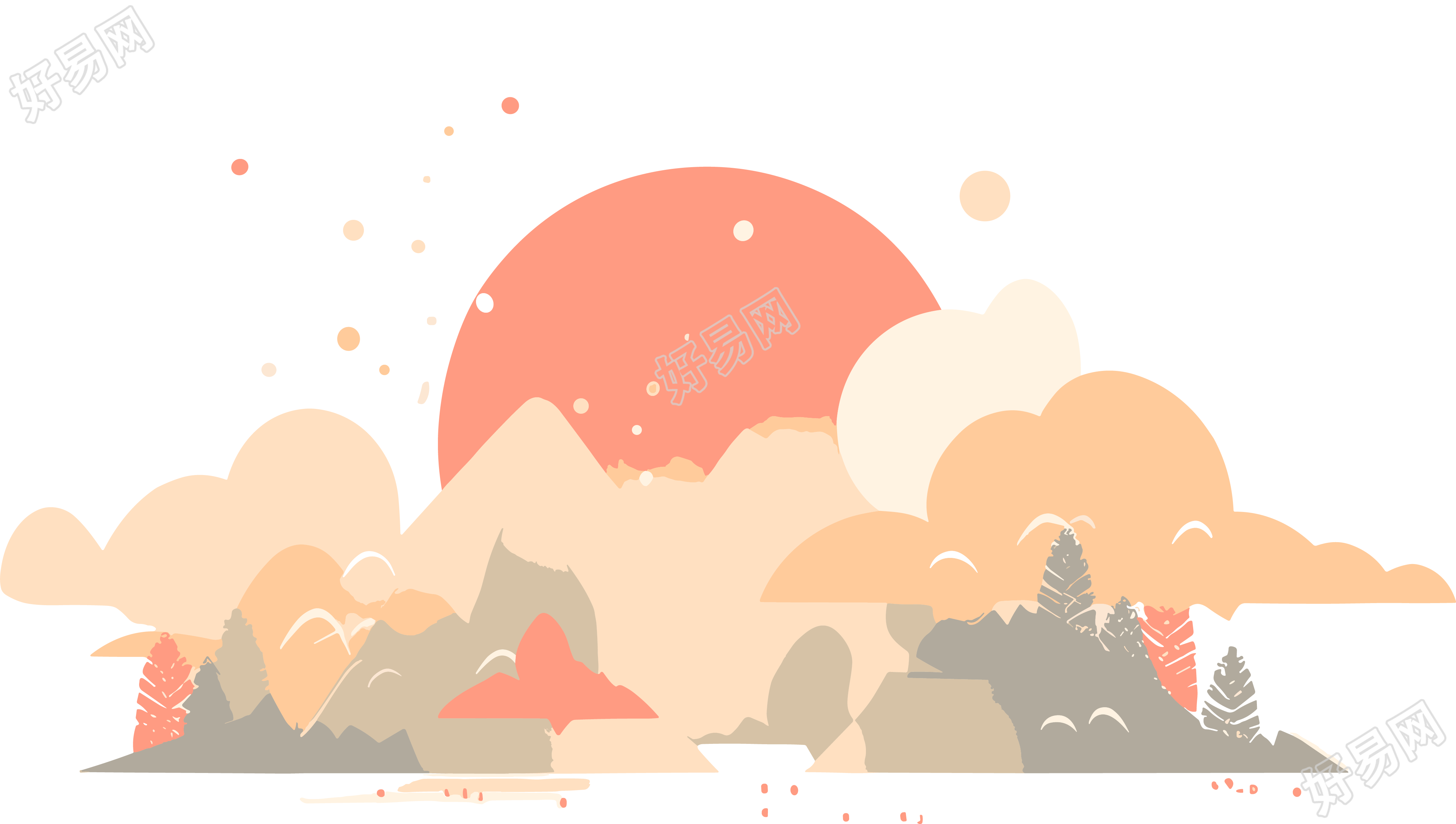 旅游风景插画设计元素
