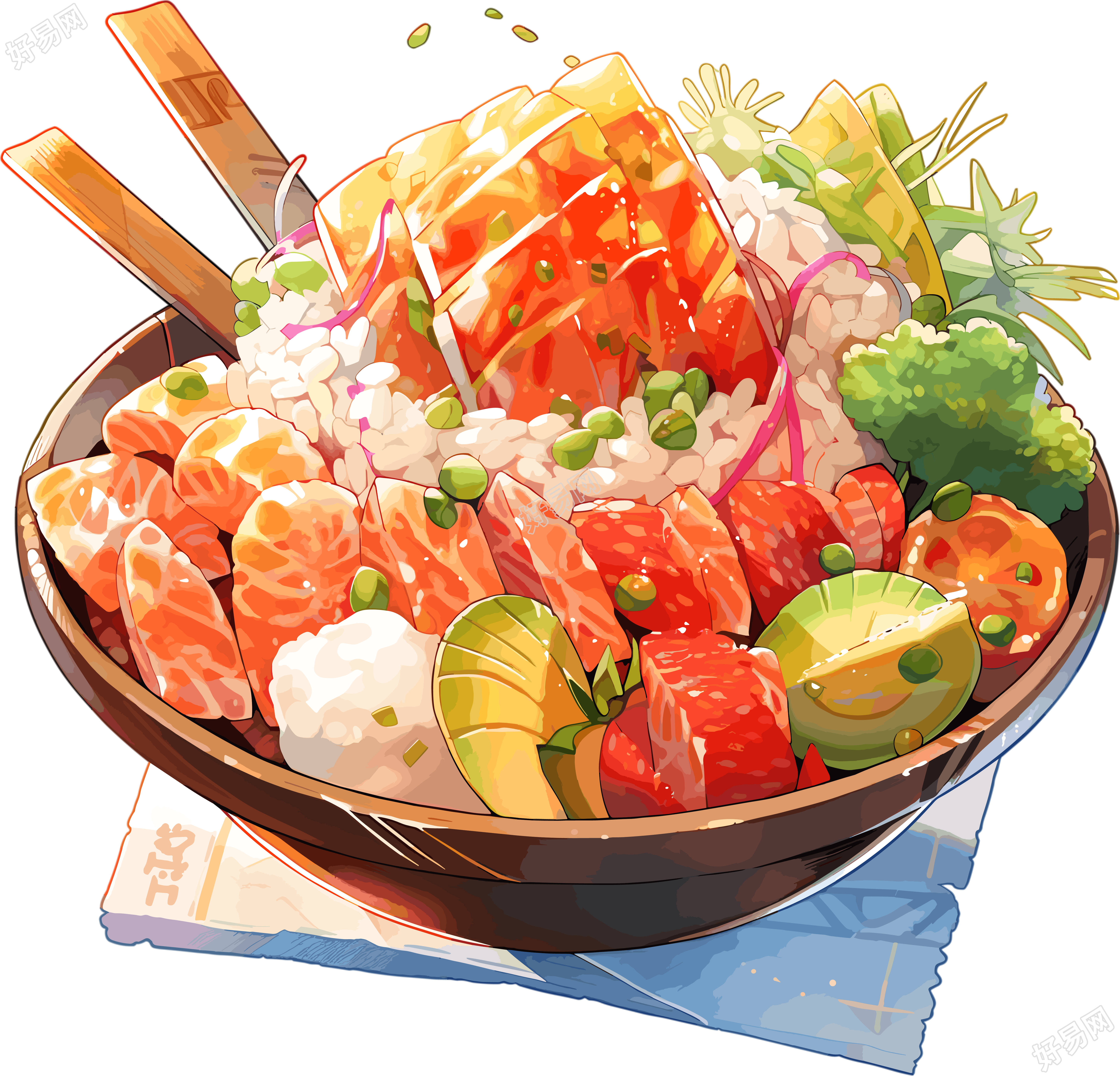 蔬菜沙拉彩色插图