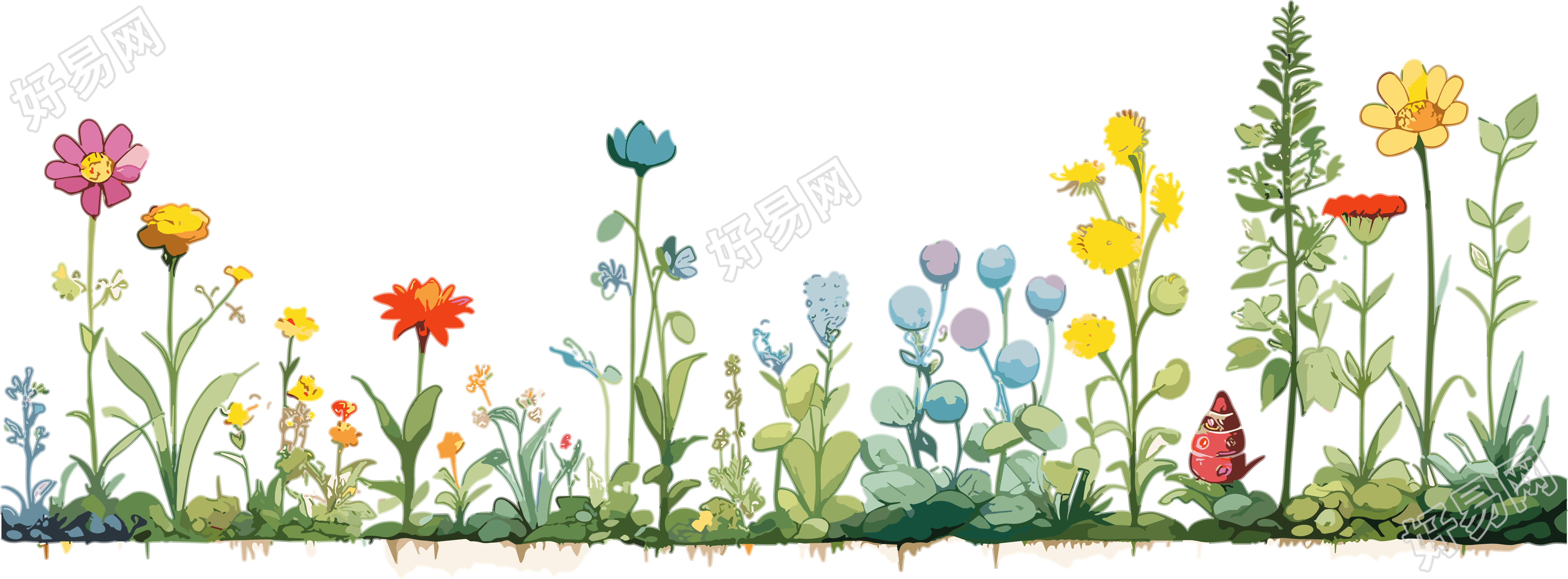 植物花边优雅绘本插画